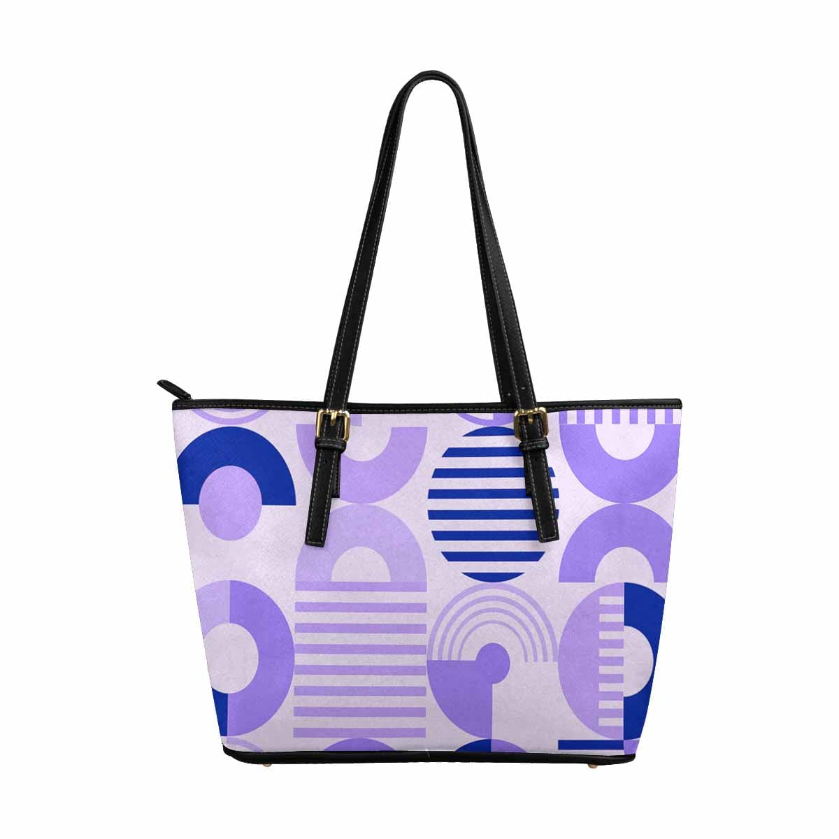 Large Leather Tote Shoulder Bag in purple multicolor, showcasing its spacious design and stylish appearance.