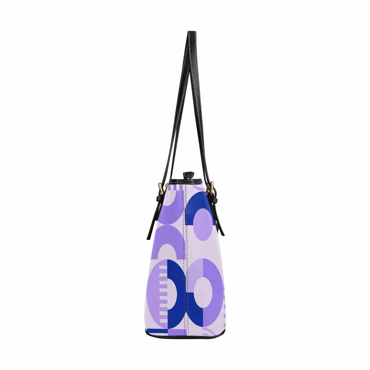 Large Leather Tote Shoulder Bag in purple multicolor, showcasing its spacious design and stylish appearance.