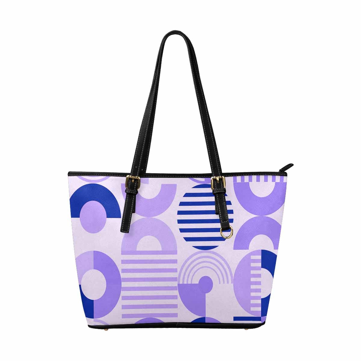 Large Leather Tote Shoulder Bag in purple multicolor, showcasing its spacious design and stylish appearance.