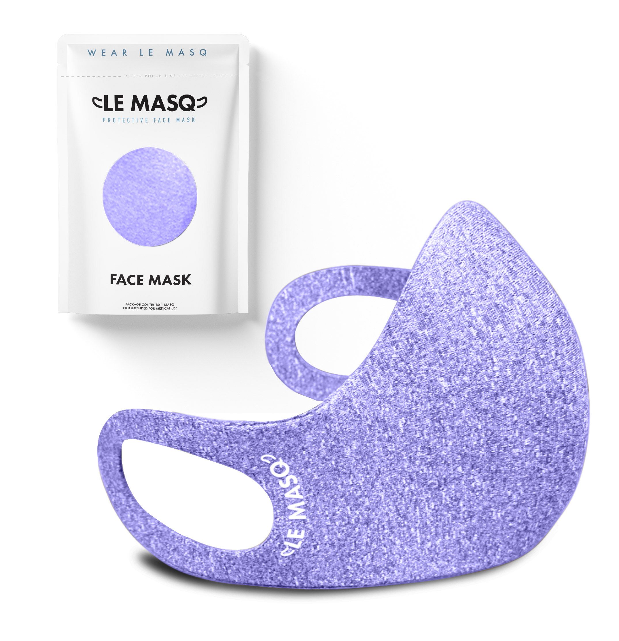 Lavender Ninja MASQ (3-Pack) featuring stylish lavender color and soft ear loops for comfort.