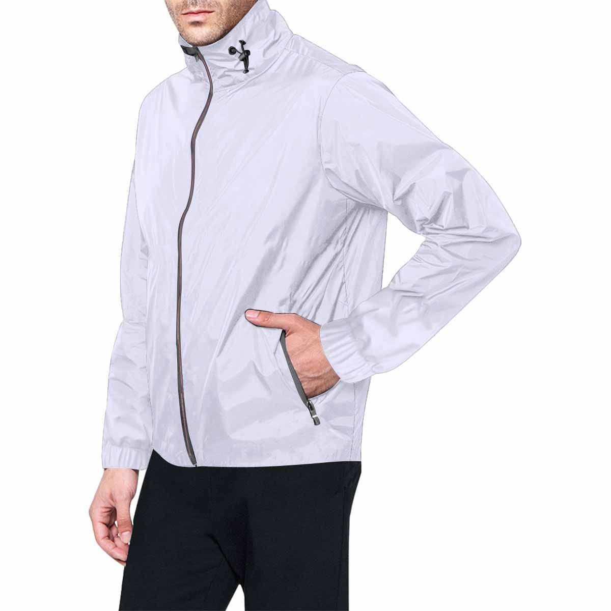 Lavender purple hooded windbreaker jacket for men and women, featuring a stylish design with zippered pockets and adjustable hood.