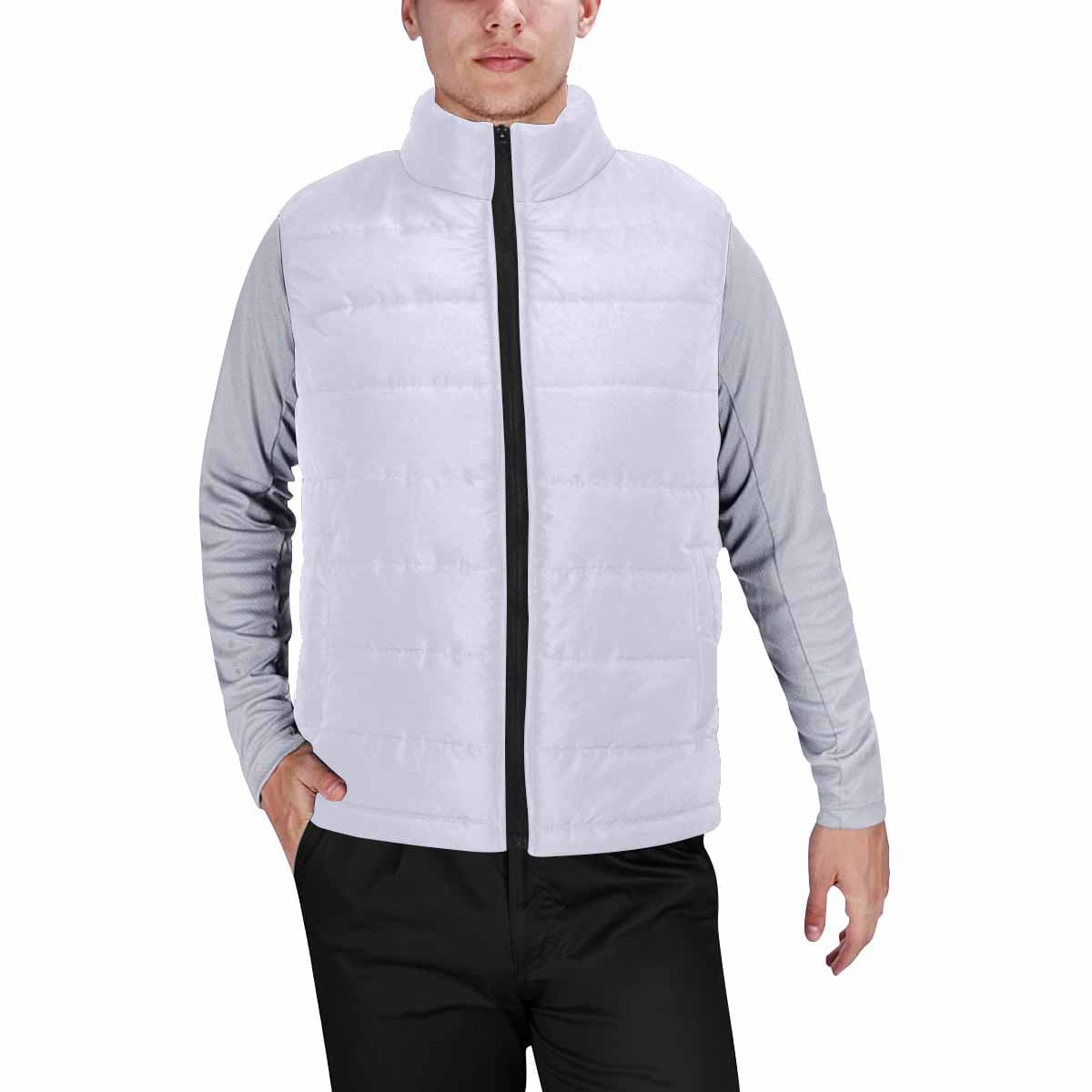 Lavender Purple Men's Padded Vest featuring a quilted design, zipper closure, and lightweight material, perfect for layering in cool weather.