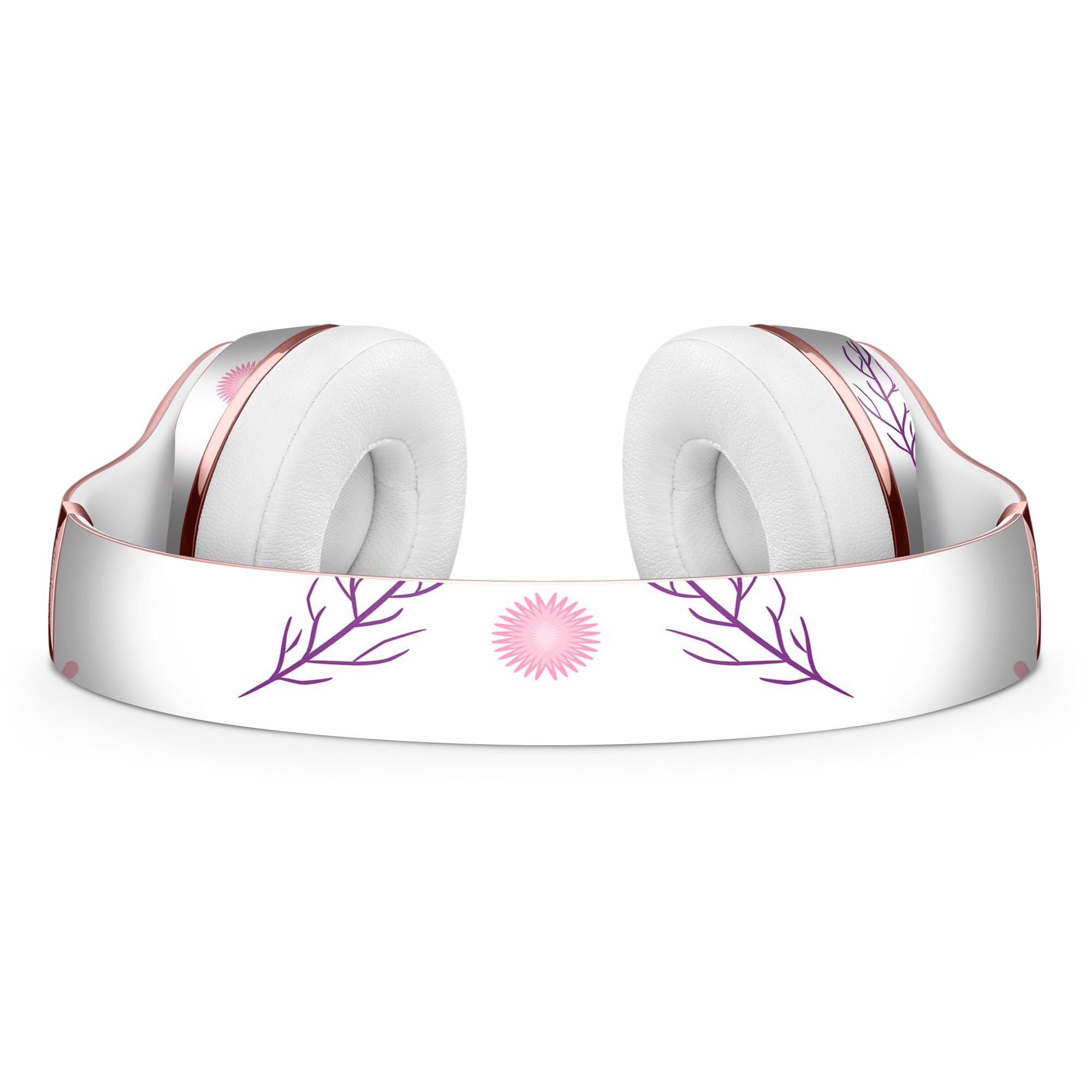 Lavender Twigs and Pink Little Flowers Skin Kit for Beats by Dre Solo 3 Wireless Headphones, showcasing vibrant floral design.