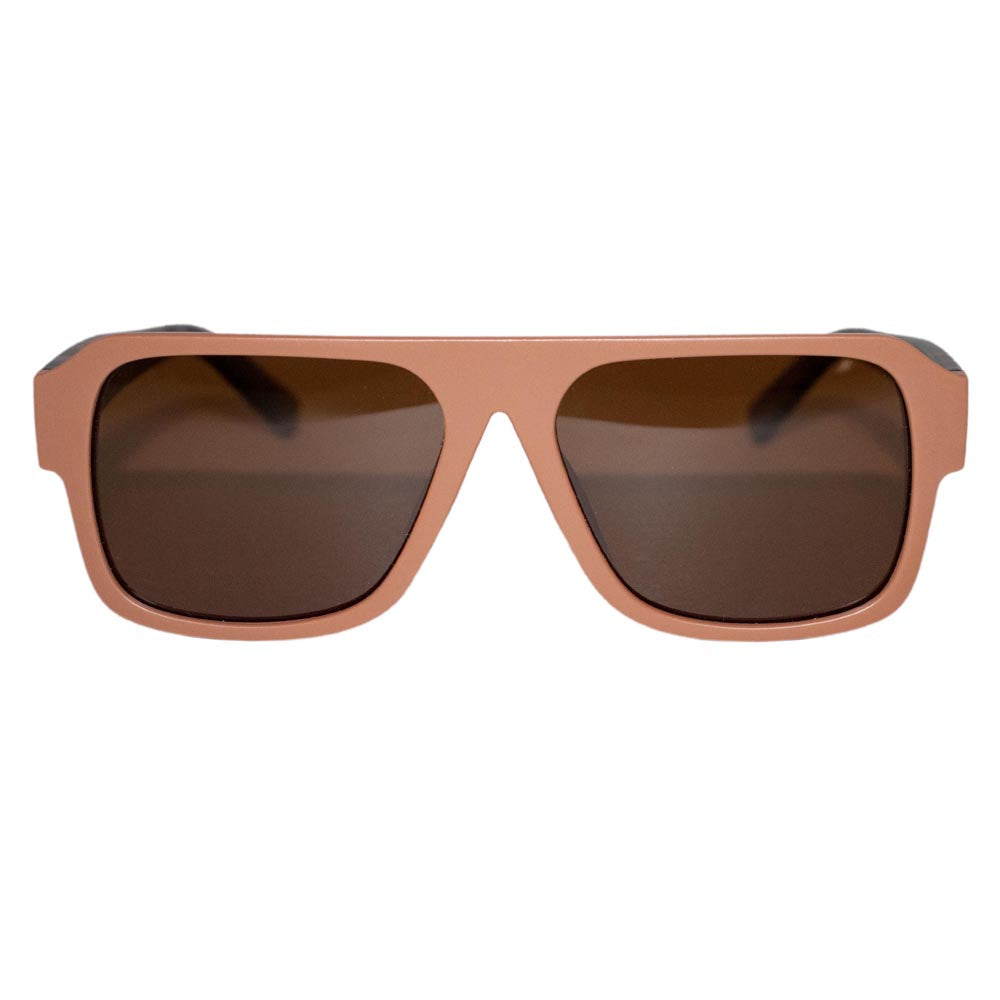 Lennon polarized sunglasses featuring a unisex square frame in black, tan tortoiseshell, and black/white colorways with a transparent travel case.