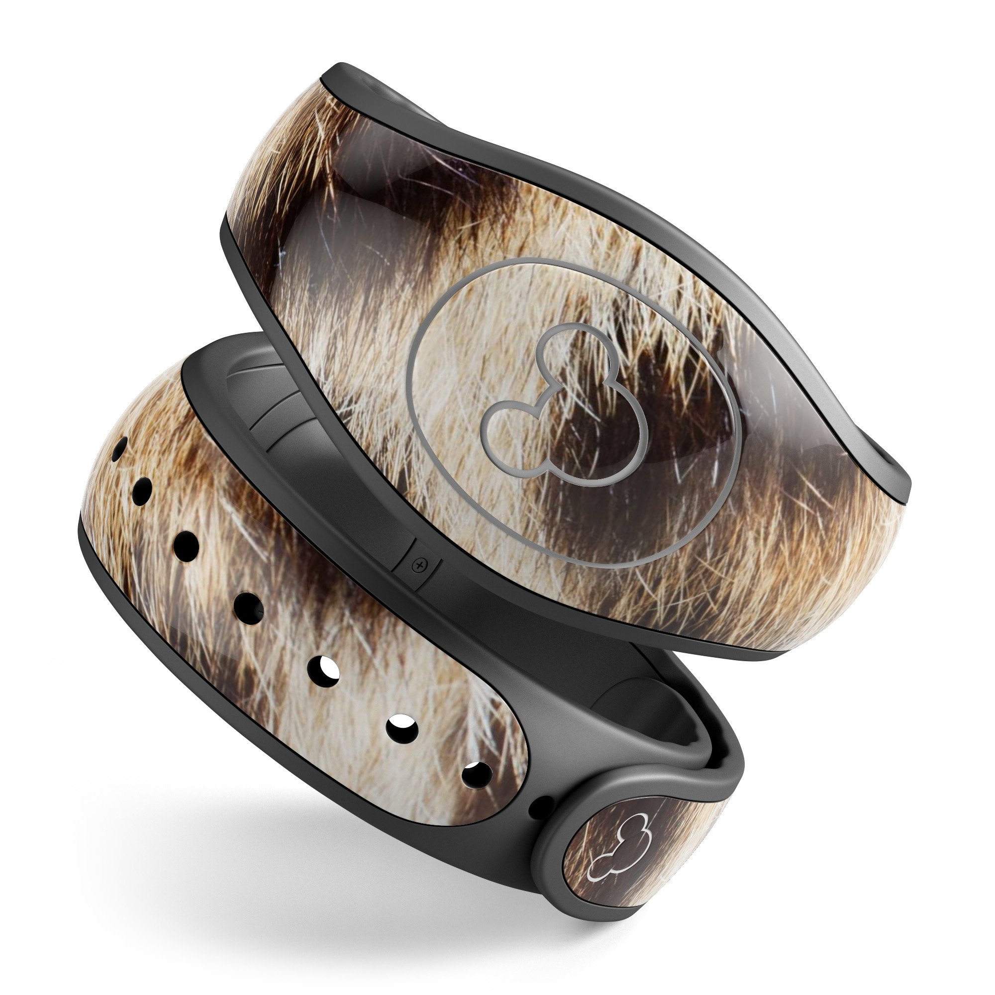 Leopard Furry Animal Hide decal skin wrap kit for Disney Magic Band, showcasing a stylish and protective design.