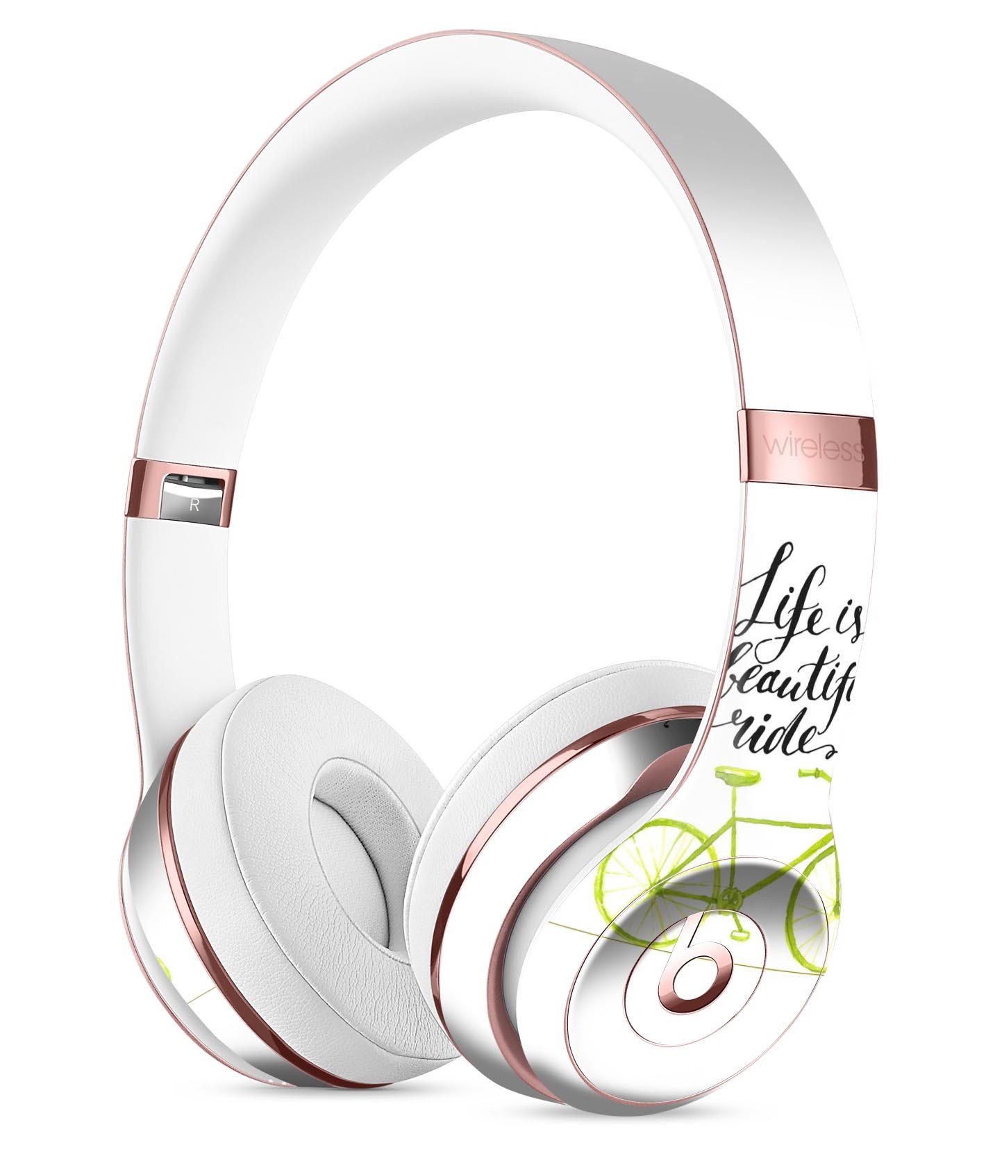 Life is a Beautiful Ride Full-Body Skin Kit for Beats by Dre Solo 3 Wireless Headphones, showcasing vibrant design and premium vinyl material.