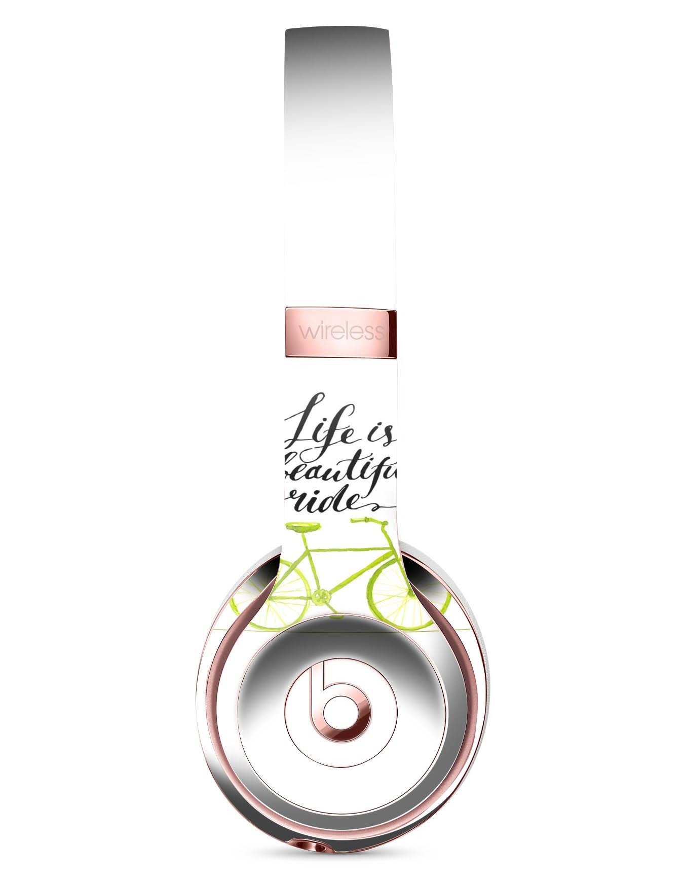 Life is a Beautiful Ride Full-Body Skin Kit for Beats by Dre Solo 3 Wireless Headphones, showcasing vibrant design and premium vinyl material.