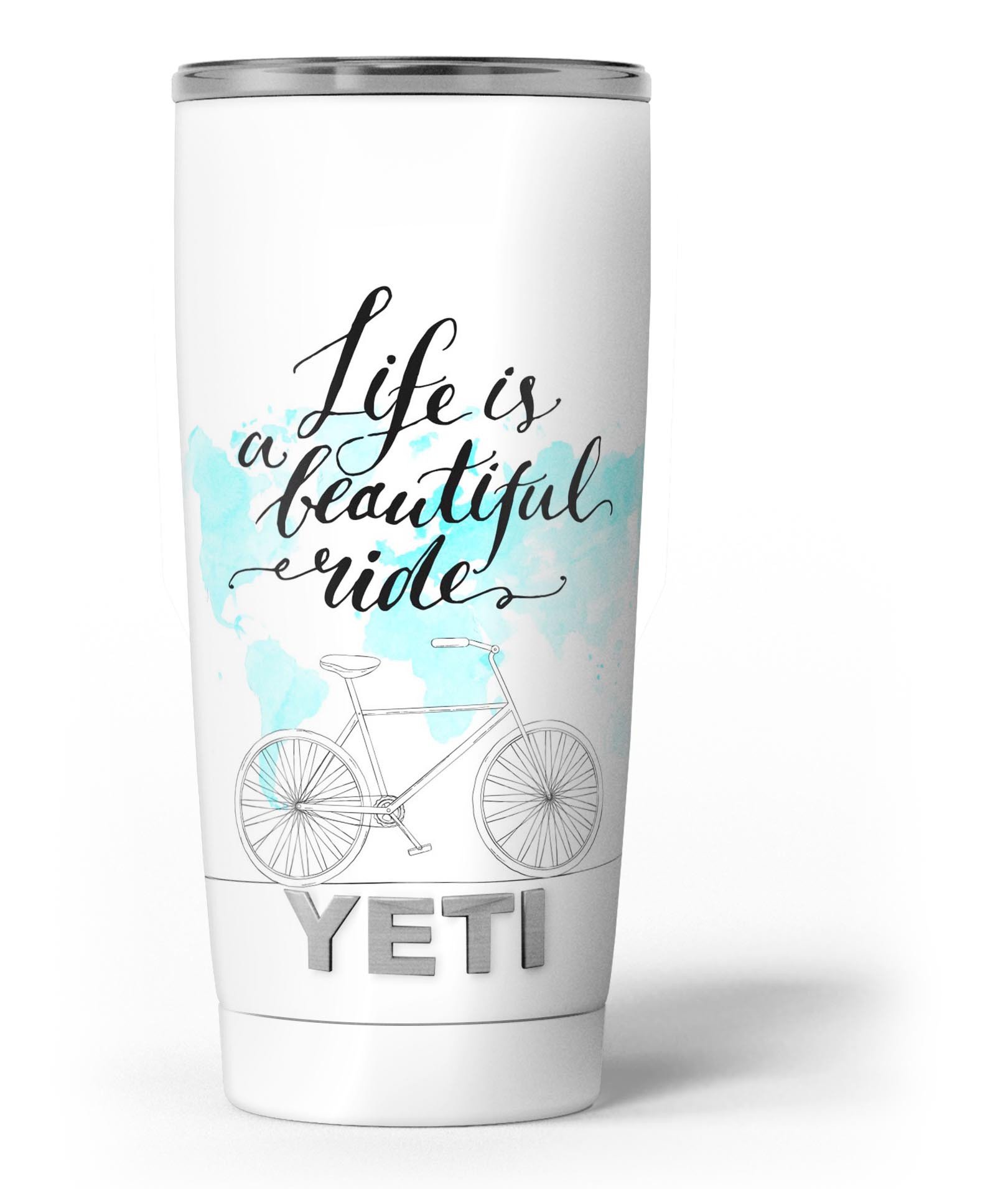 Life is a Beautiful Ride v2 skin decal vinyl wrap kit for Yeti Coolers, showcasing vibrant design and premium quality.