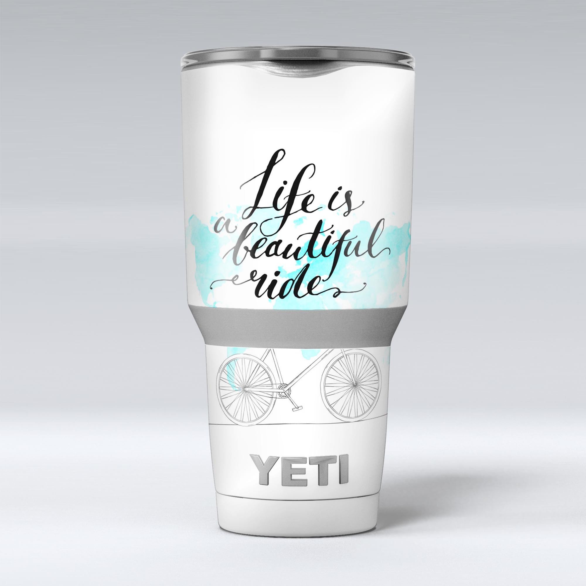 Life is a Beautiful Ride v2 skin decal vinyl wrap kit for Yeti Coolers, showcasing vibrant design and premium quality.