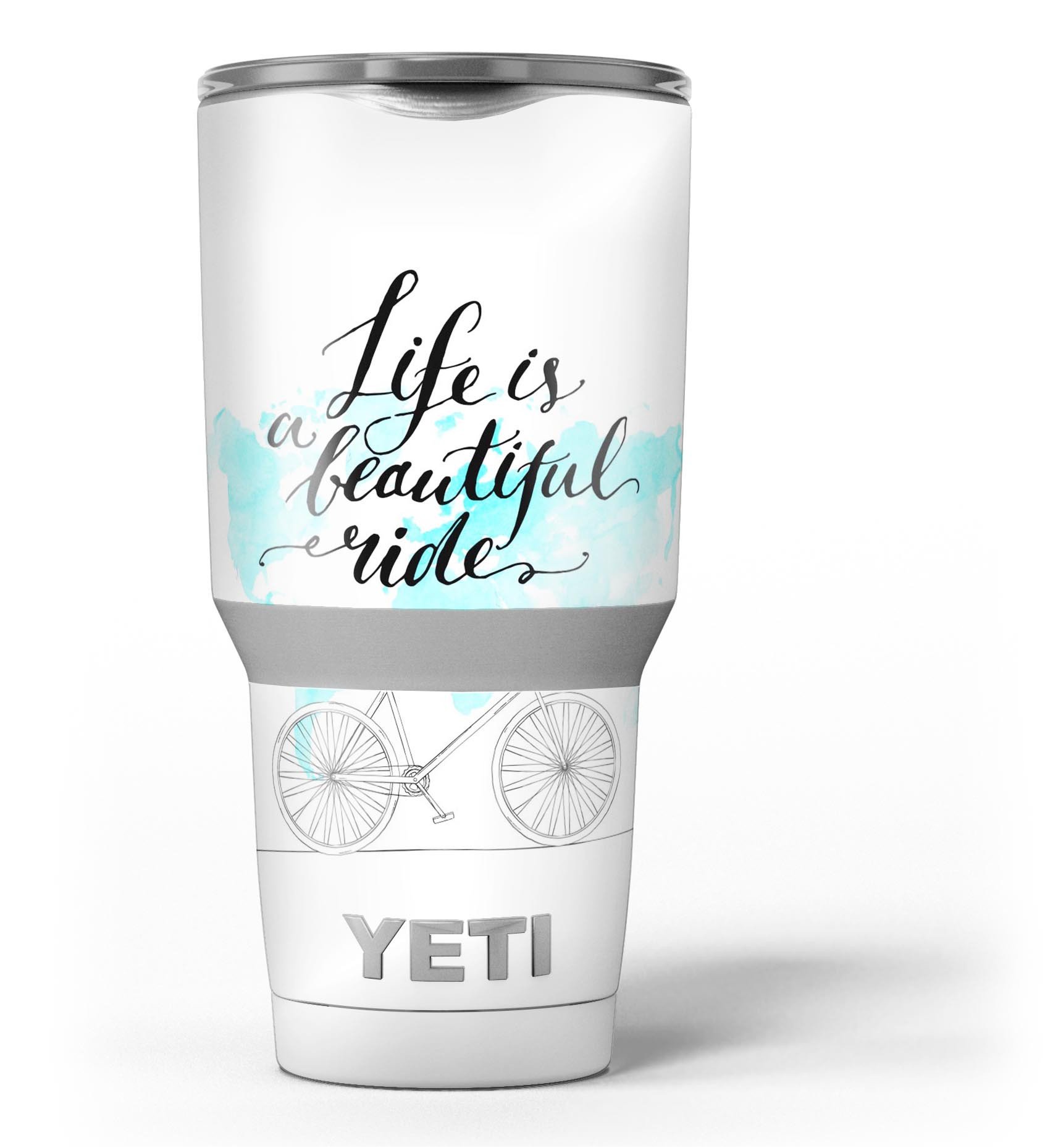 Life is a Beautiful Ride v2 skin decal vinyl wrap kit for Yeti Coolers, showcasing vibrant design and premium quality.