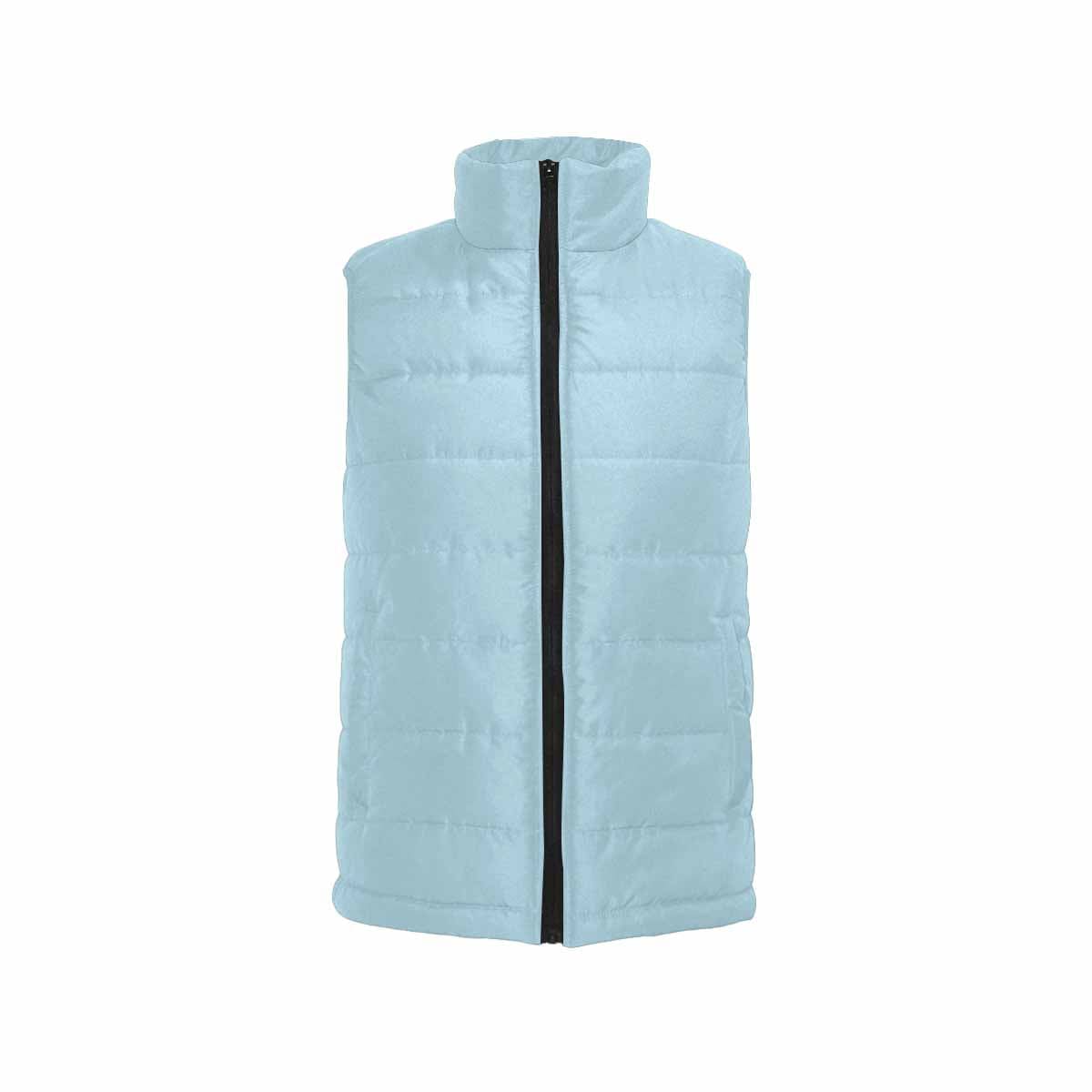 Light Blue Men's Padded Vest featuring a quilted design, sleeveless style, and zipper closure, perfect for layering in cool weather.