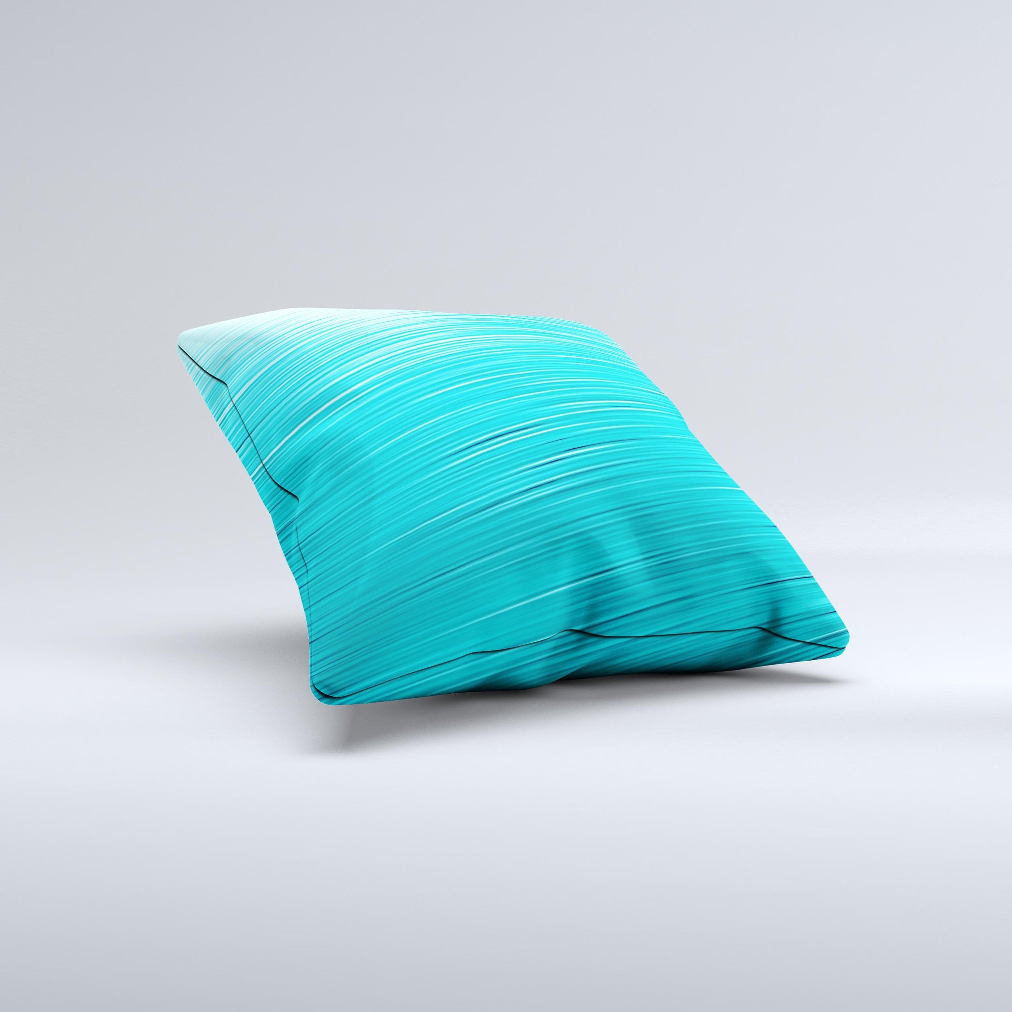 Light Blue Slanted Streaks ink-Fuzed Decorative Throw Pillow showcasing unique design and high-quality fabric.