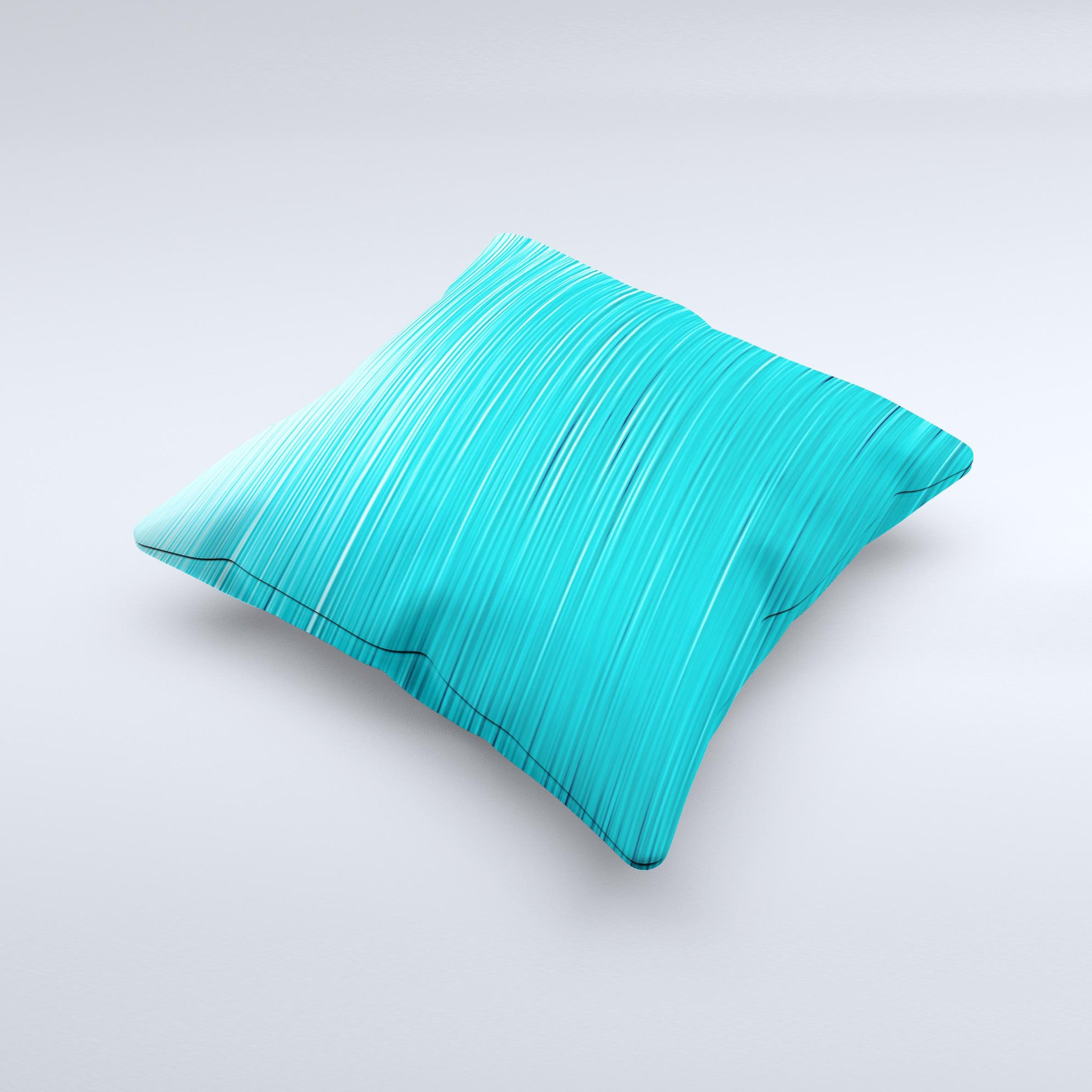 Light Blue Slanted Streaks ink-Fuzed Decorative Throw Pillow showcasing unique design and high-quality fabric.