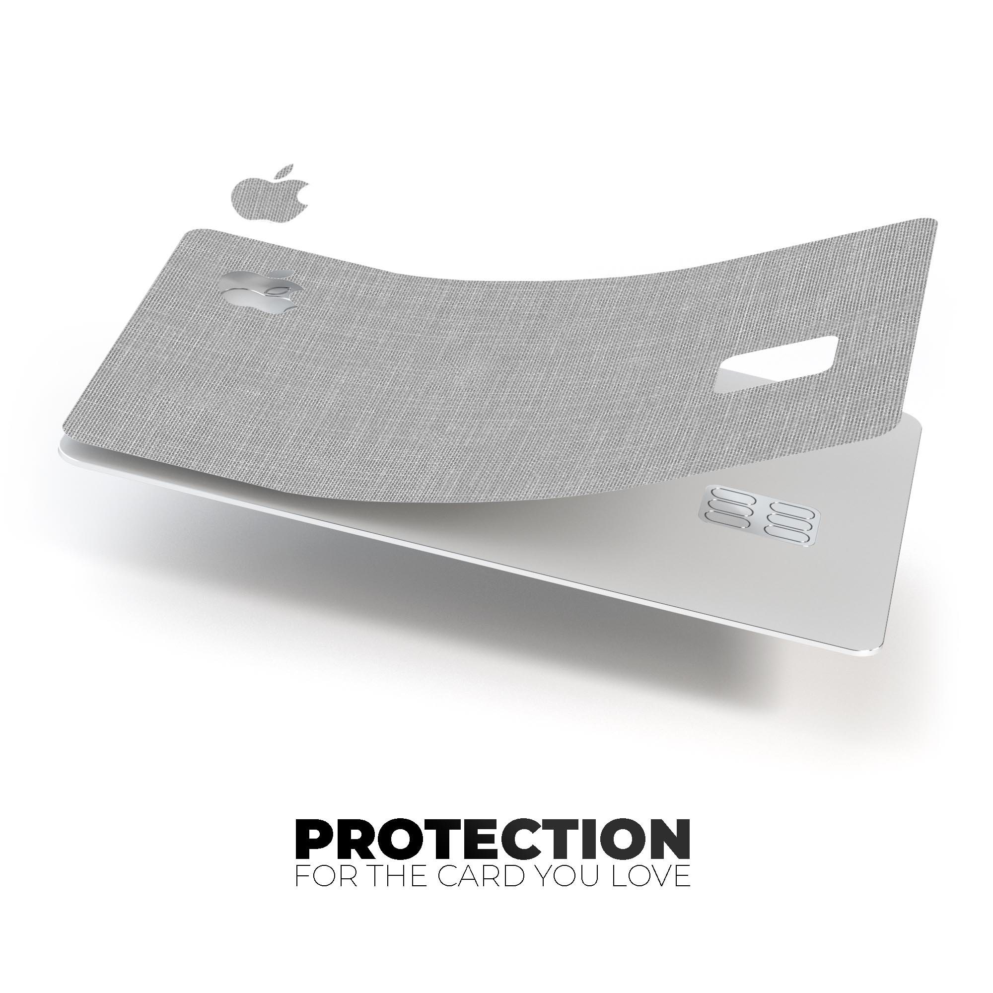 Light Gray Scratched Fabric Pattern decal for Apple Card, showcasing premium vinyl material and stylish design.