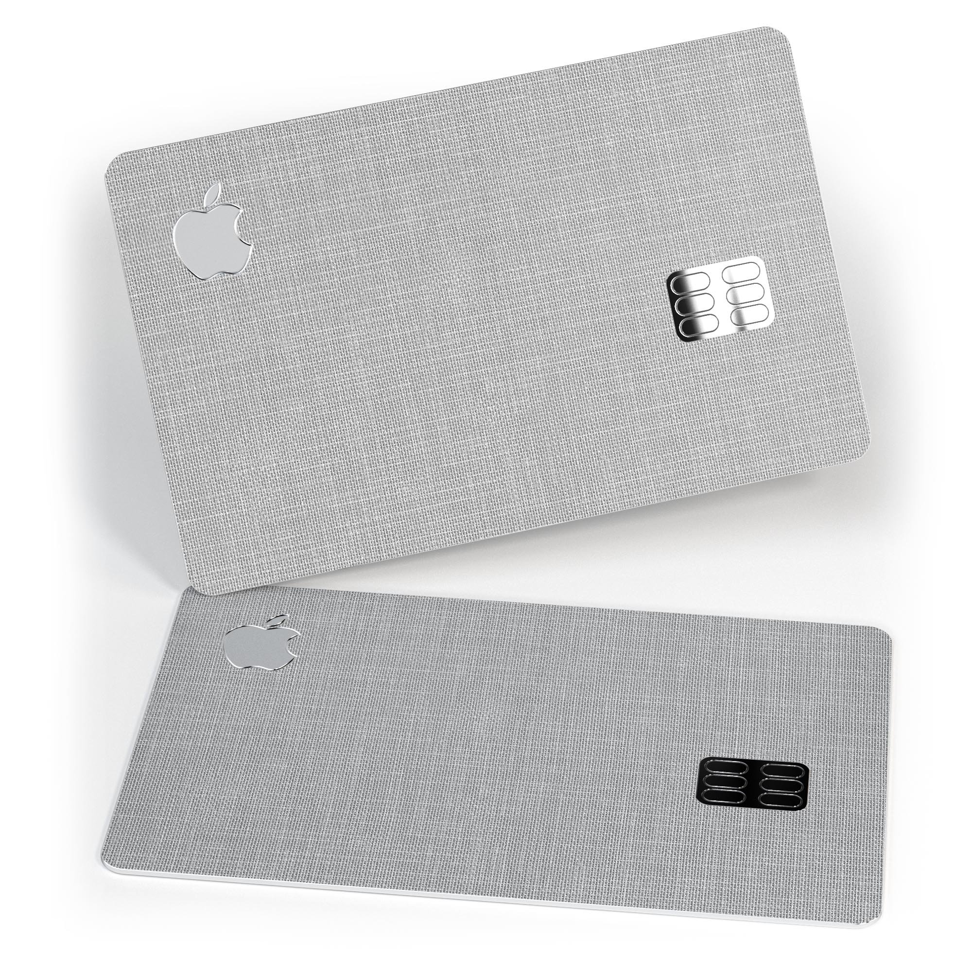 Light Gray Scratched Fabric Pattern decal for Apple Card, showcasing premium vinyl material and stylish design.