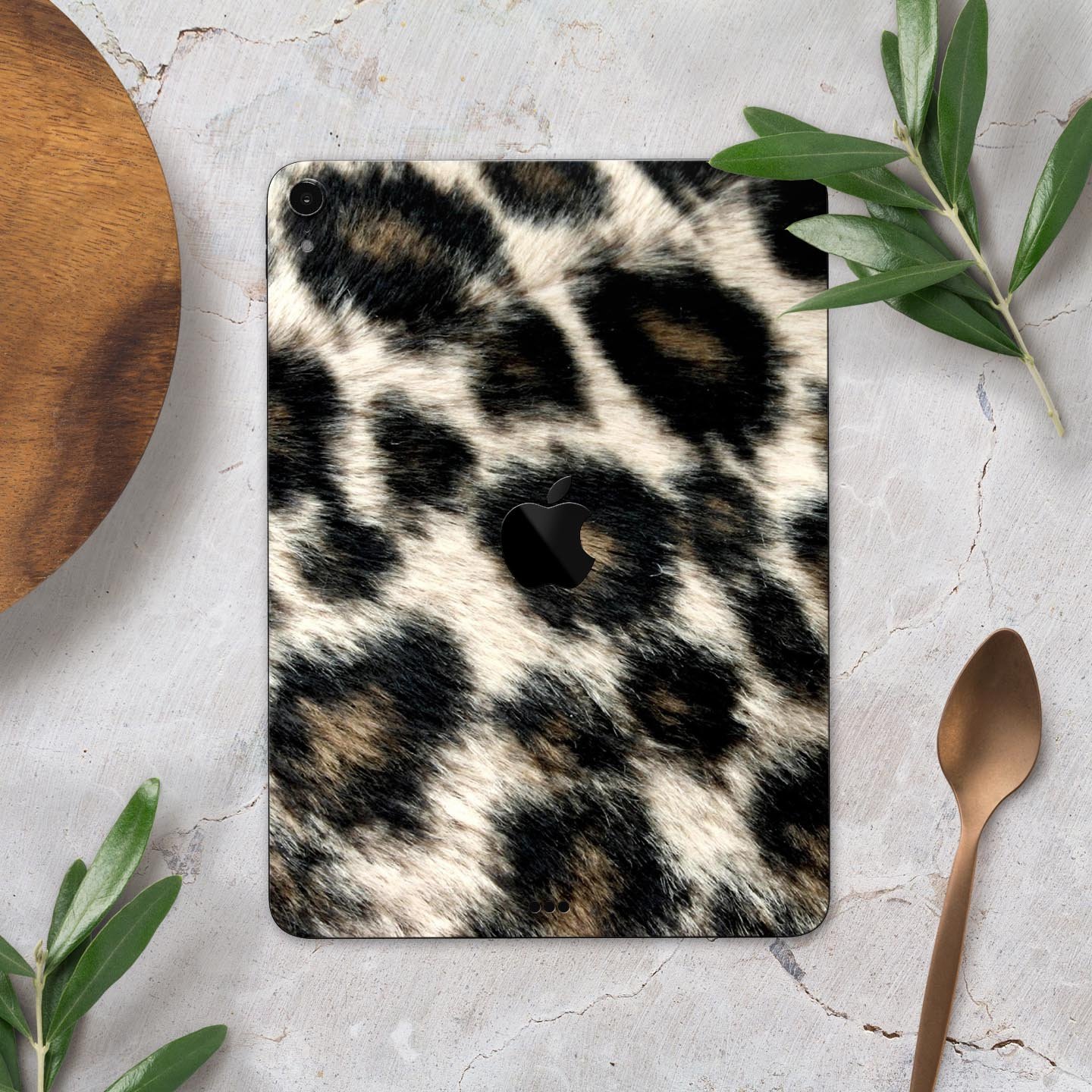 Light Leopard Fur Full Body Skin Decal for Apple iPad Pro 12.9", showcasing a stylish leopard print design.