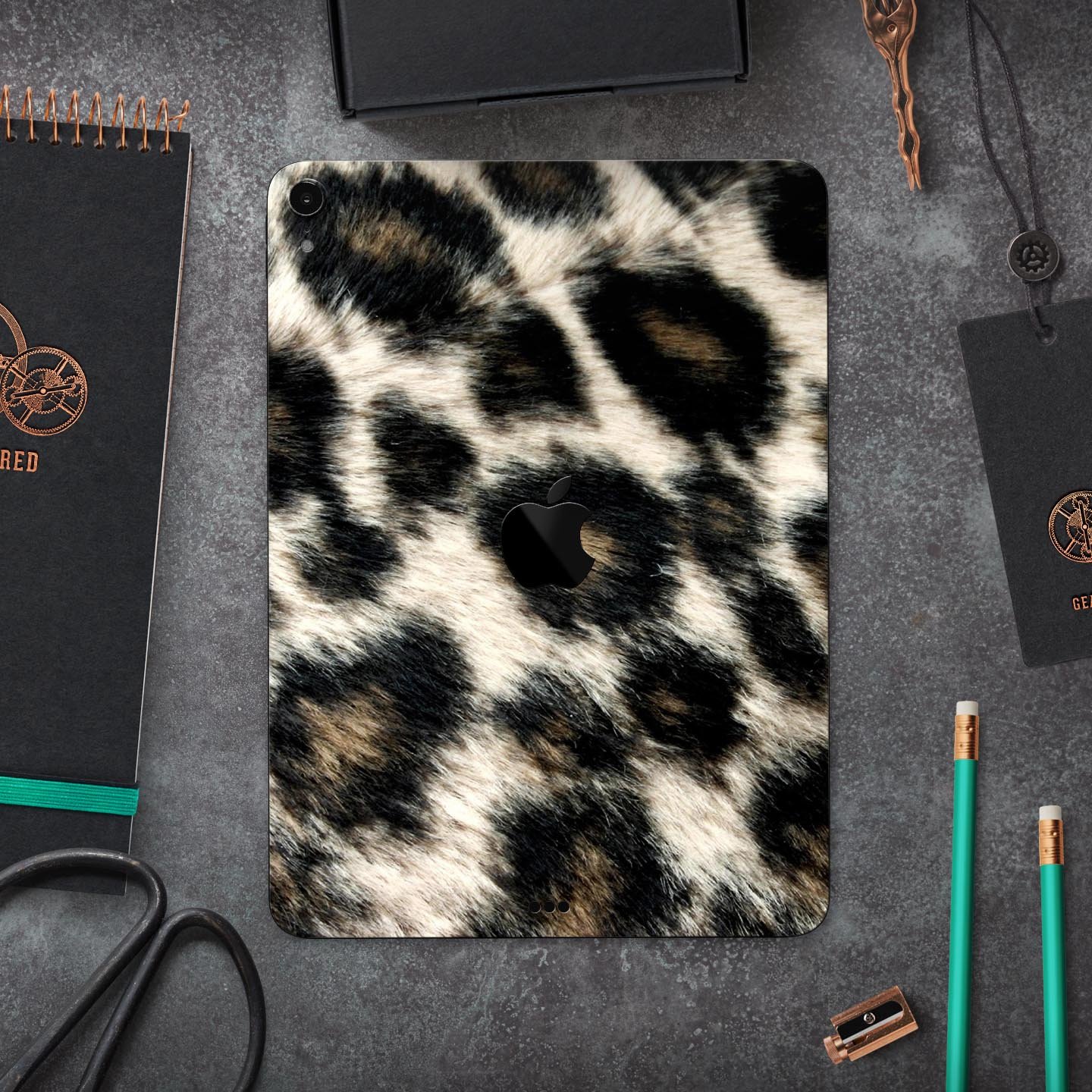 Light Leopard Fur Full Body Skin Decal for Apple iPad Pro 12.9", showcasing a stylish leopard print design.