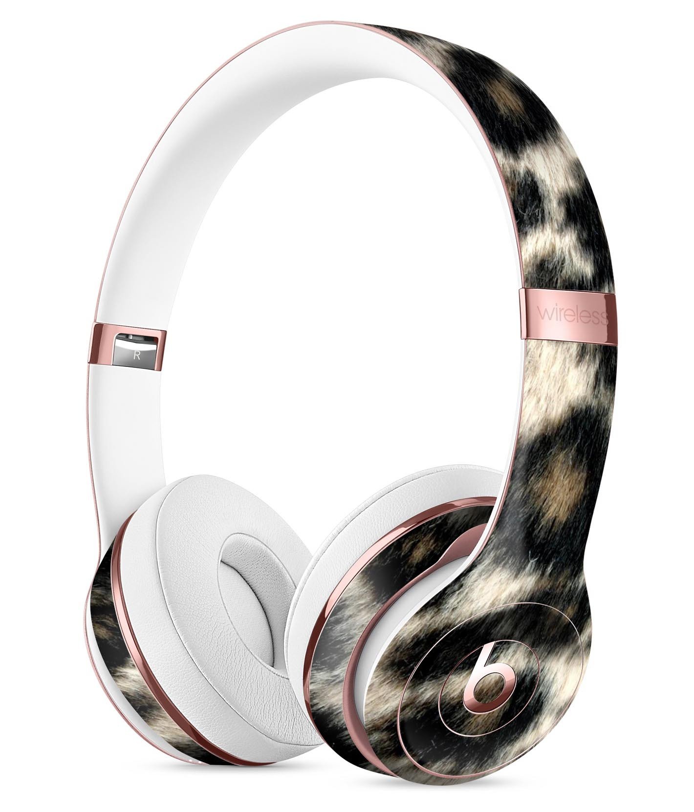 Light Leopard Fur Full-Body Skin Kit designed for Beats by Dre Solo 3 Wireless Headphones, showcasing a stylish and protective vinyl design.