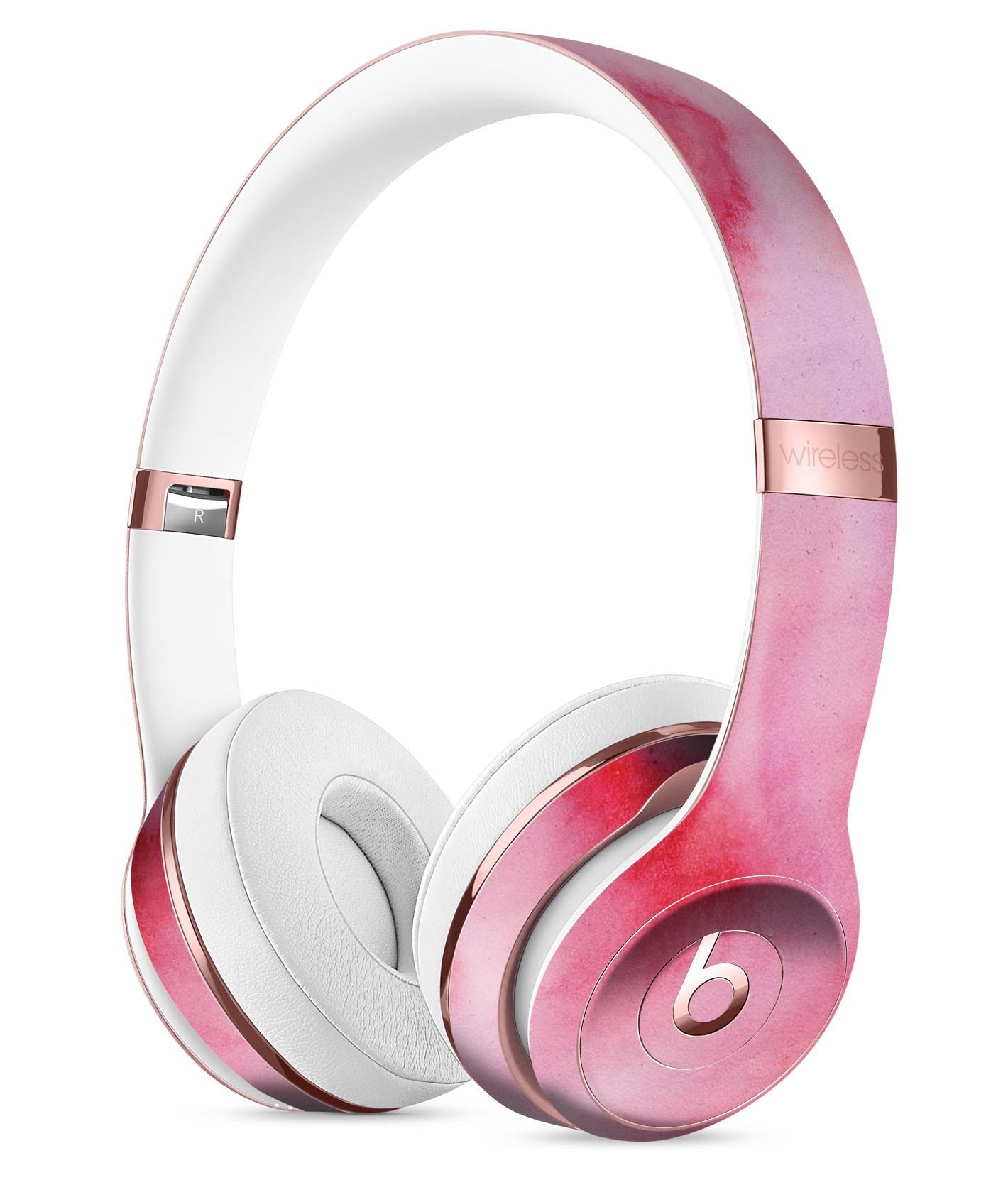 Light Pink 3 Absorbed Watercolor Texture Skin Kit for Beats by Dre Solo 3 Wireless Headphones, showcasing a stylish design and premium quality.