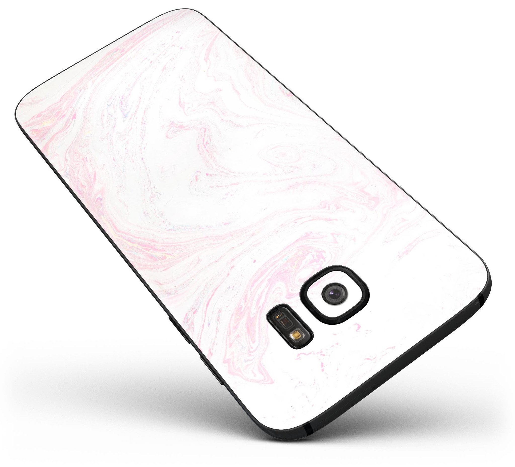 Light Pink Textured Marble Skin-Kit for Samsung Galaxy S7 and S7 Edge, showcasing a stylish design with premium vinyl material.