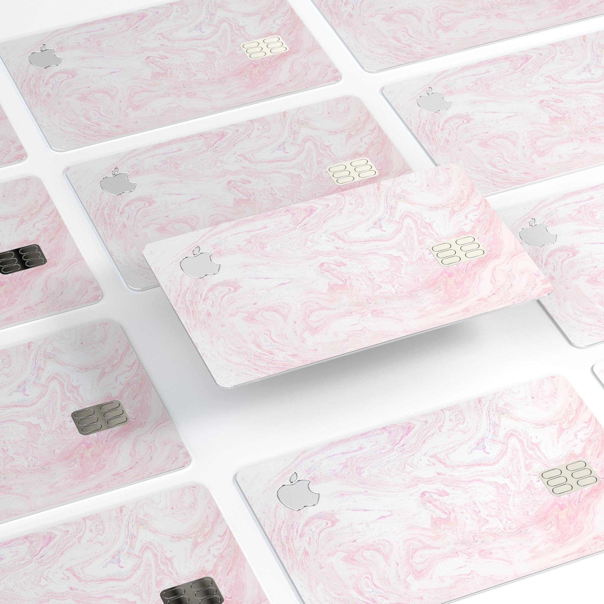 Light Pink v3 Textured Marble decal skin for Apple Card, showcasing a premium protective design with a marble texture.