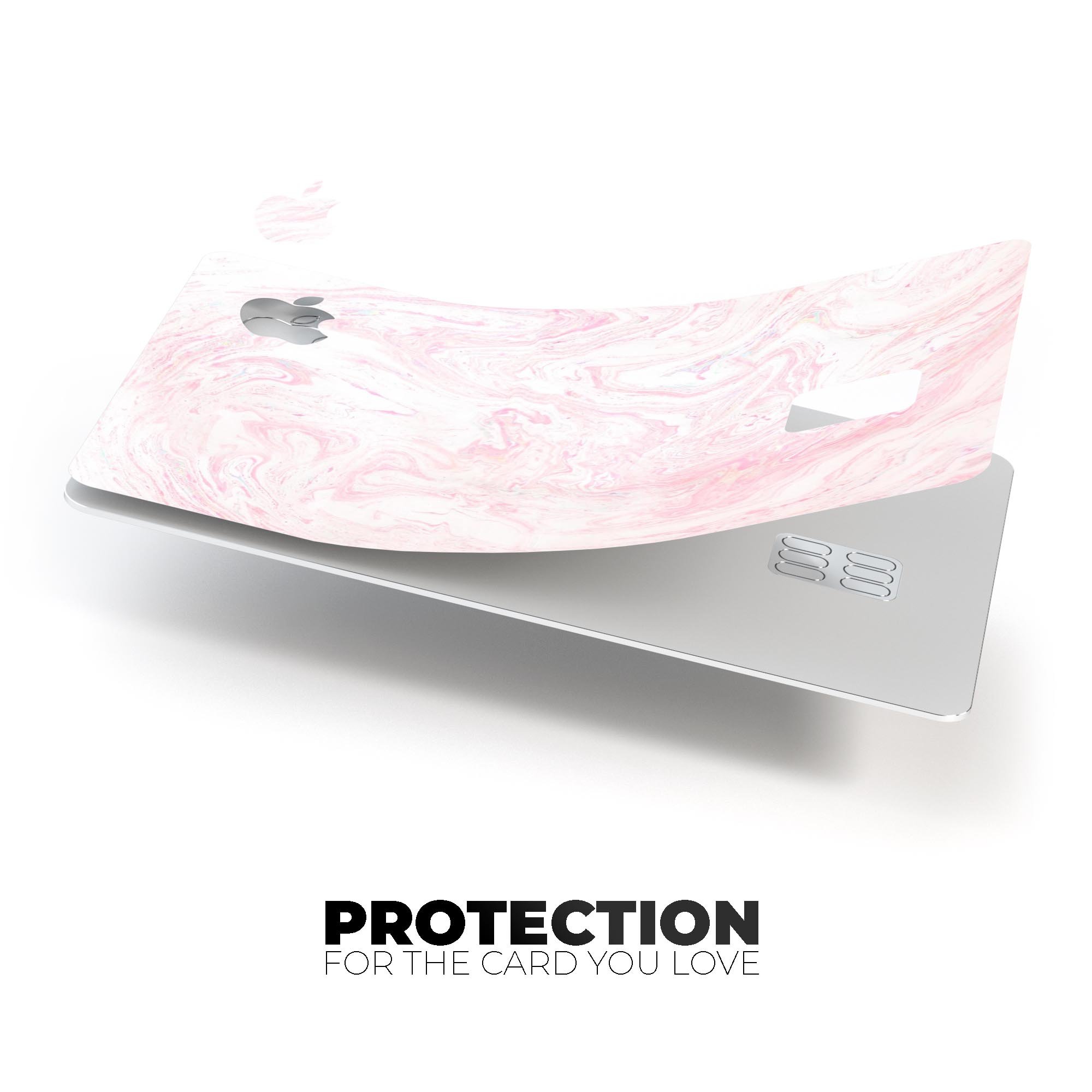 Light Pink v3 Textured Marble decal skin for Apple Card, showcasing a premium protective design with a marble texture.