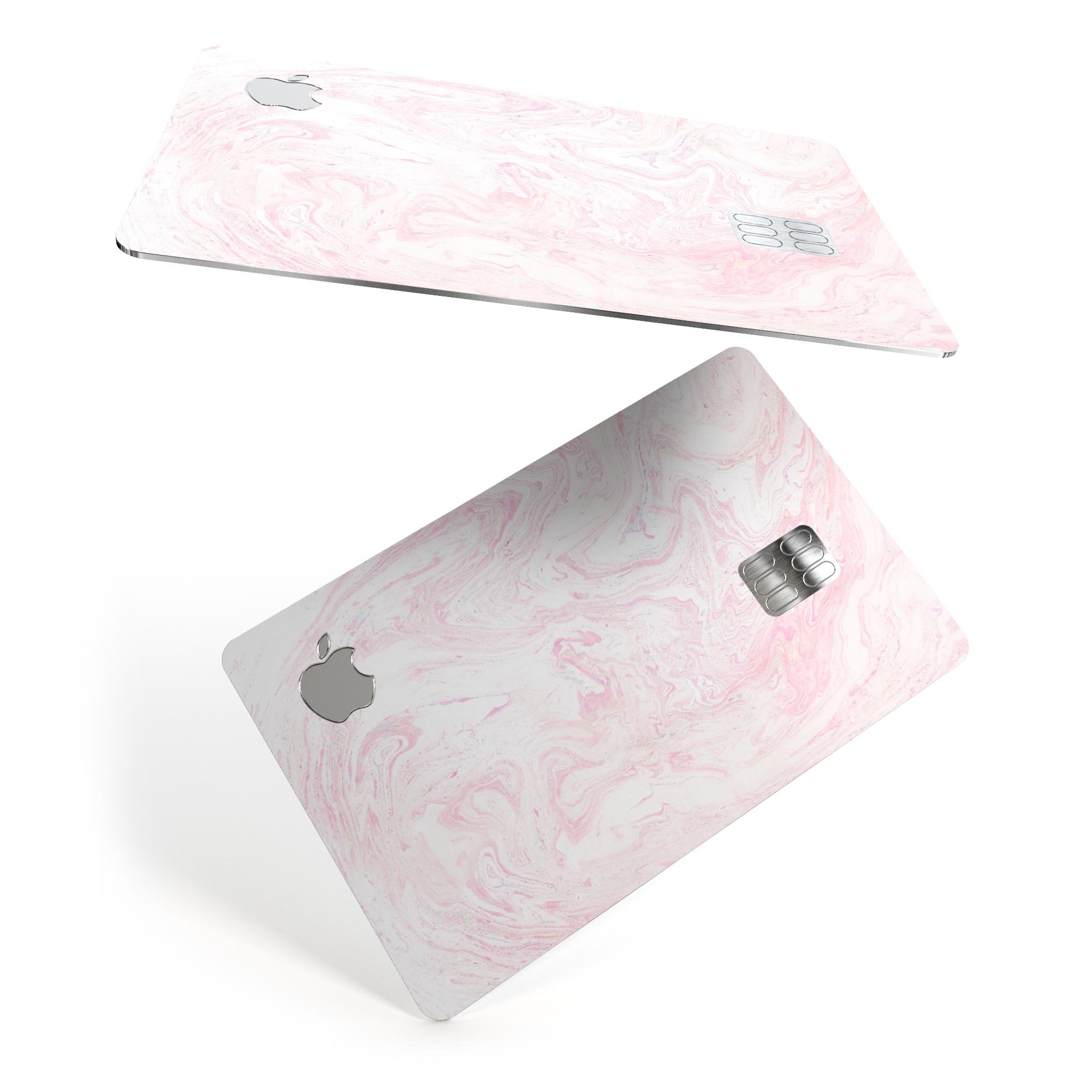 Light Pink v3 Textured Marble decal skin for Apple Card, showcasing a premium protective design with a marble texture.