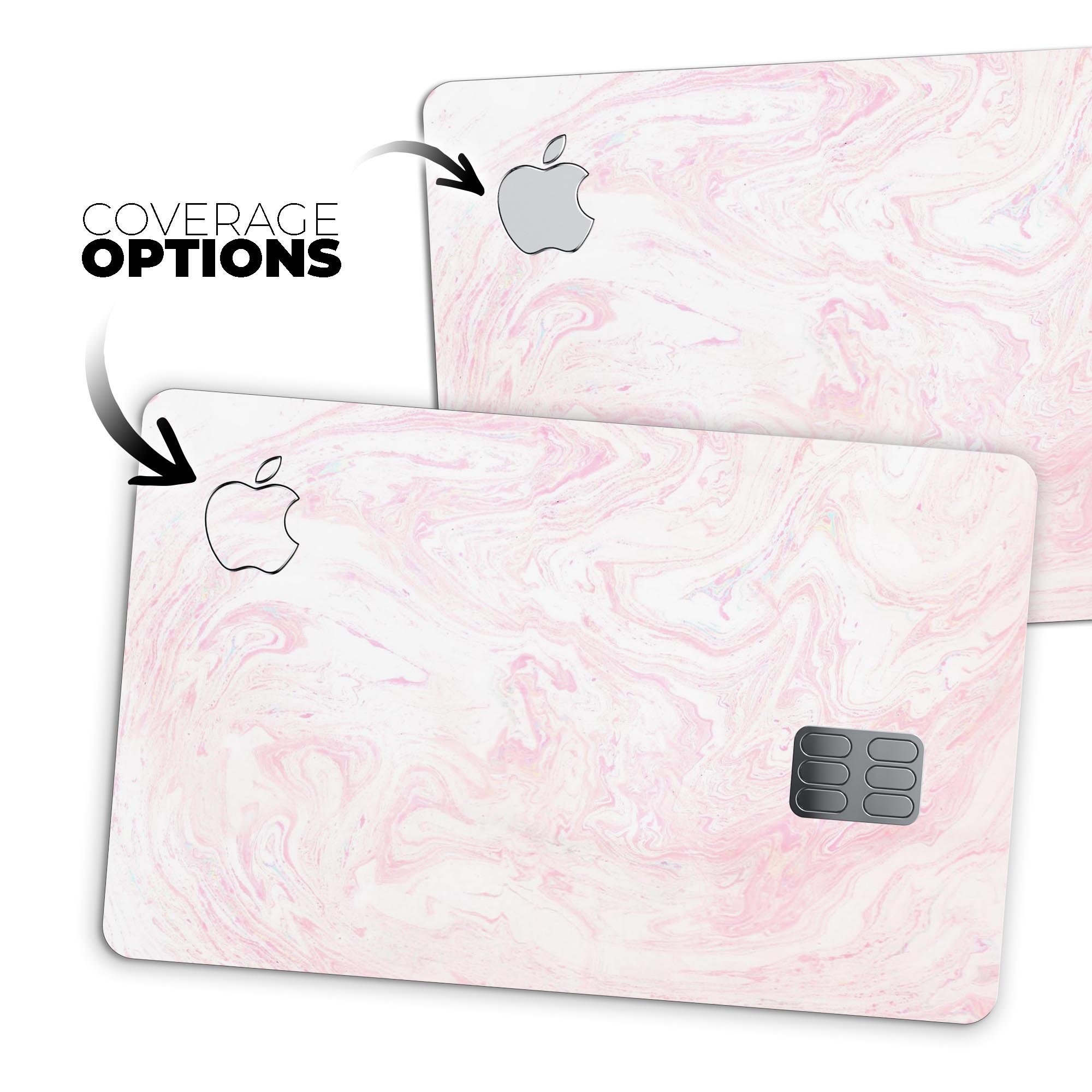 Light Pink v3 Textured Marble decal skin for Apple Card, showcasing a premium protective design with a marble texture.