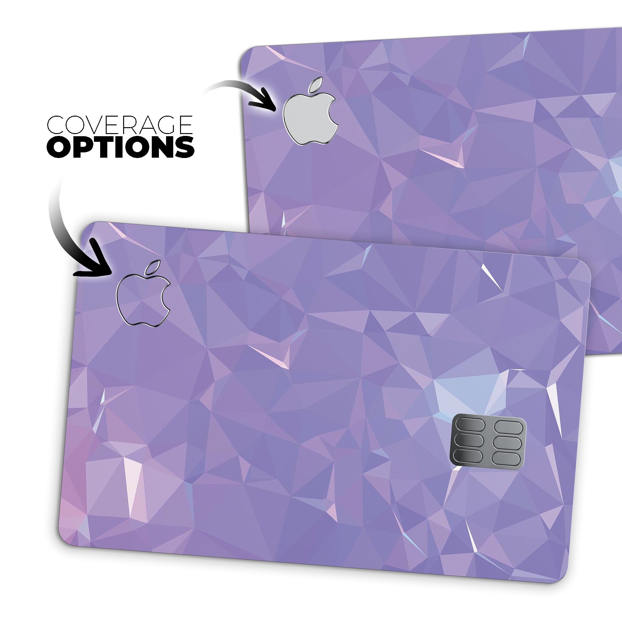 Light Purple Geometric V13 decal skin for Apple Card, showcasing a stylish geometric design and premium vinyl material.