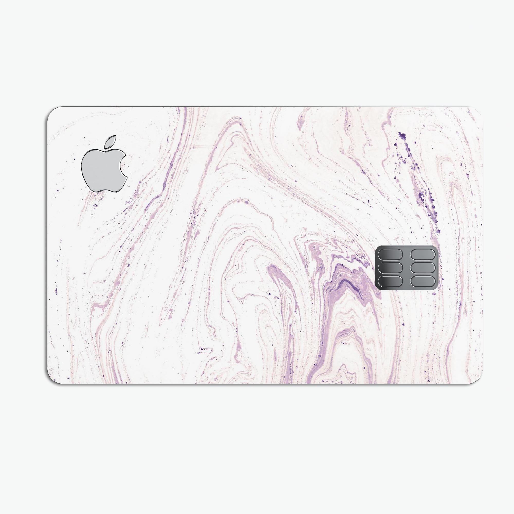 Light Purple Textured Marble skin decal for Apple Card, showcasing premium vinyl material and stylish design.