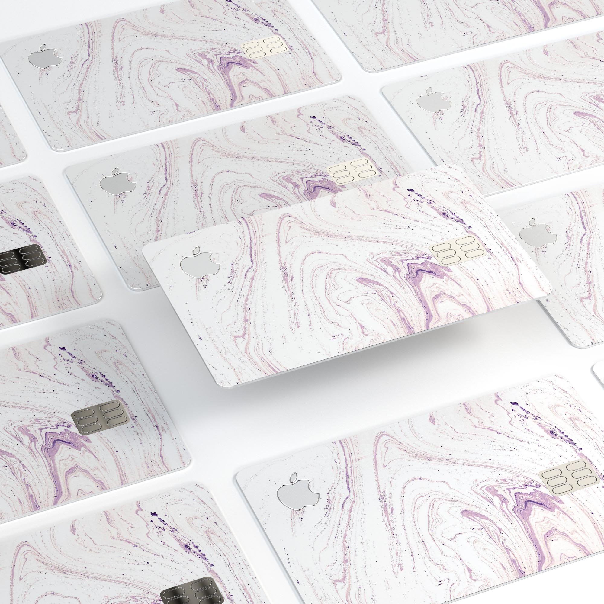 Light Purple Textured Marble skin decal for Apple Card, showcasing premium vinyl material and stylish design.