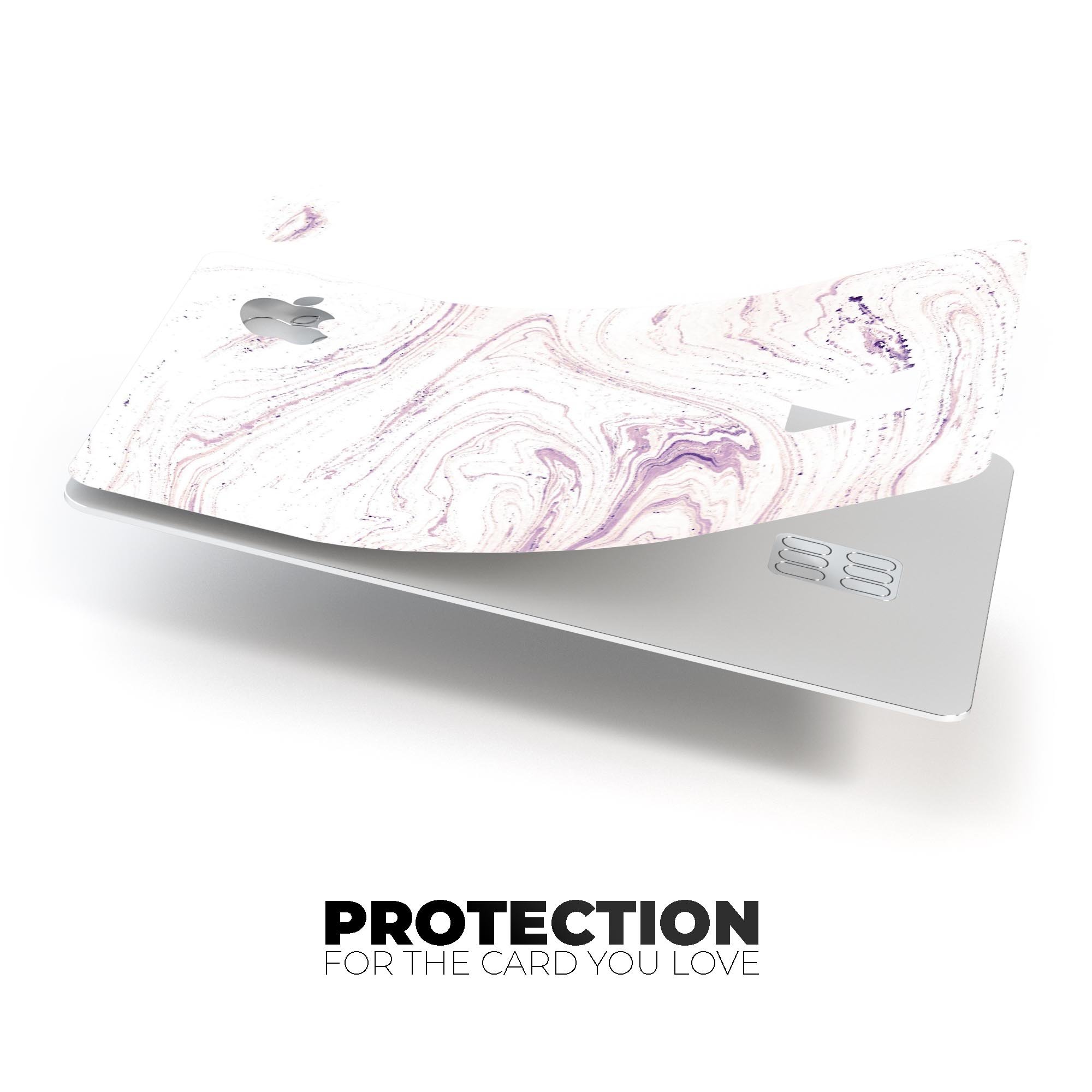 Light Purple Textured Marble skin decal for Apple Card, showcasing premium vinyl material and stylish design.