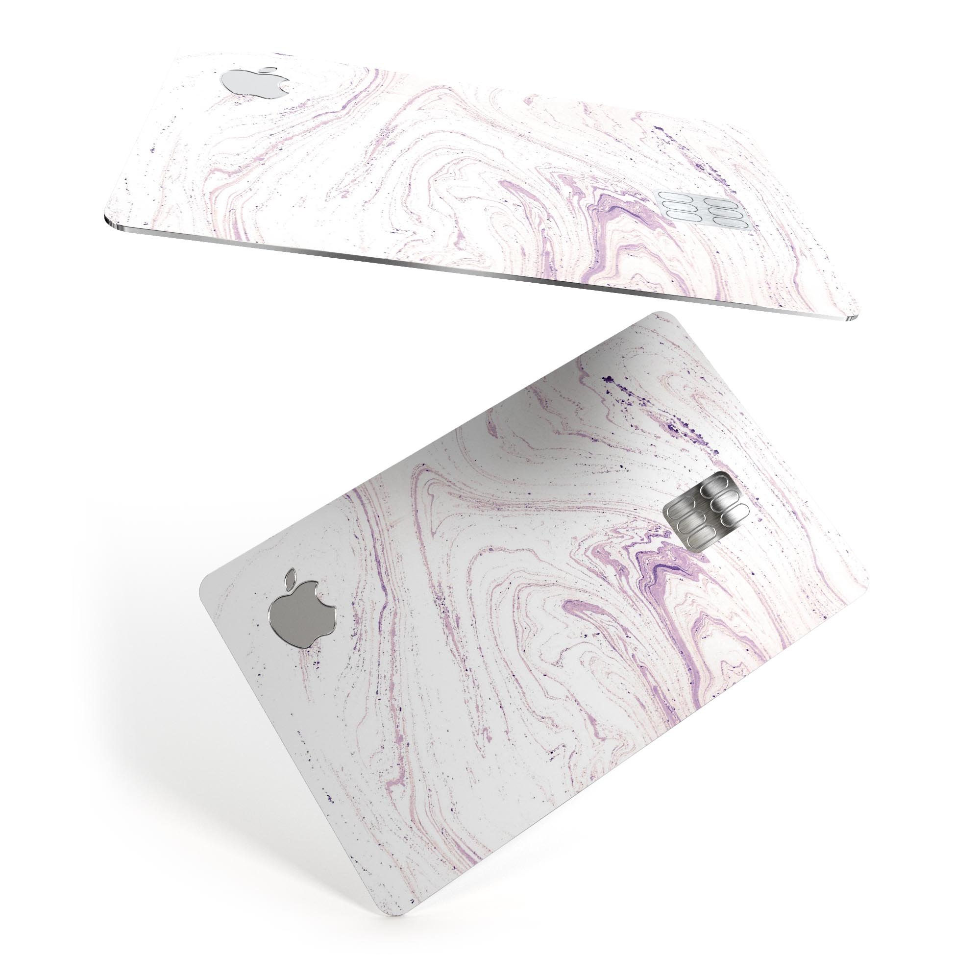 Light Purple Textured Marble skin decal for Apple Card, showcasing premium vinyl material and stylish design.