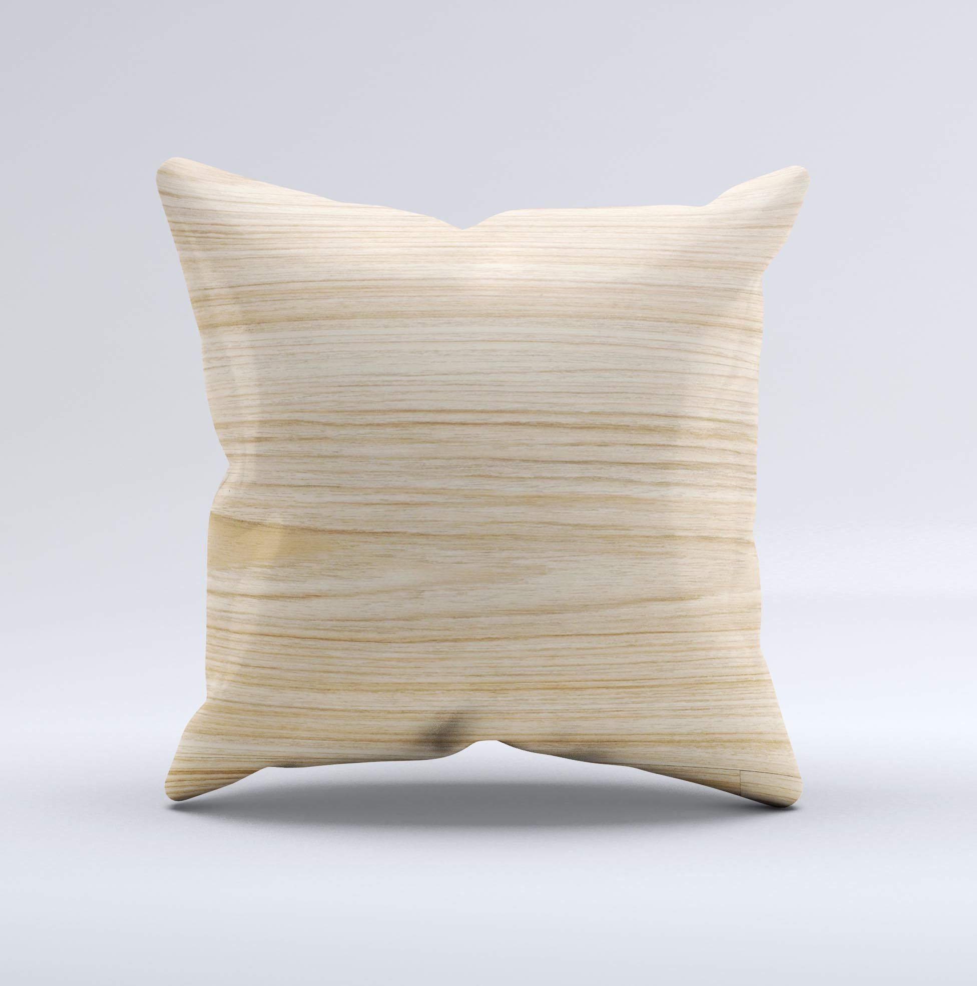 LightGrained Hard Wood Floor ink-Fuzed Decorative Throw Pillow showcasing a unique handcrafted design with high thread count fabric.