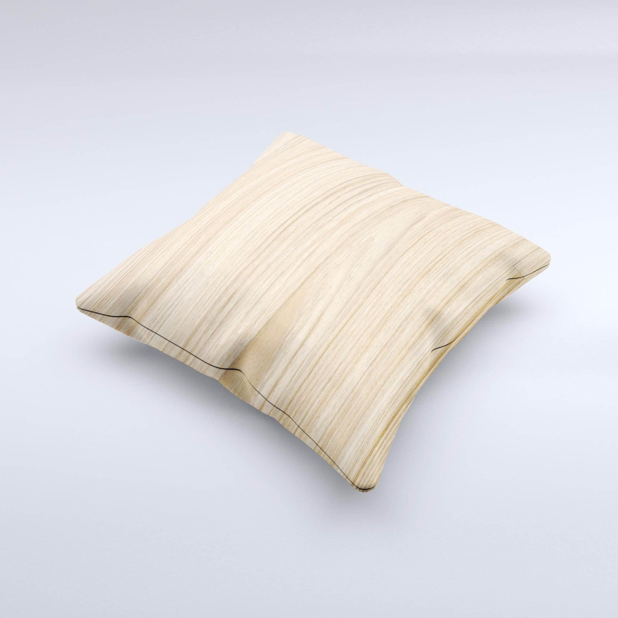 LightGrained Hard Wood Floor ink-Fuzed Decorative Throw Pillow showcasing a unique handcrafted design with high thread count fabric.