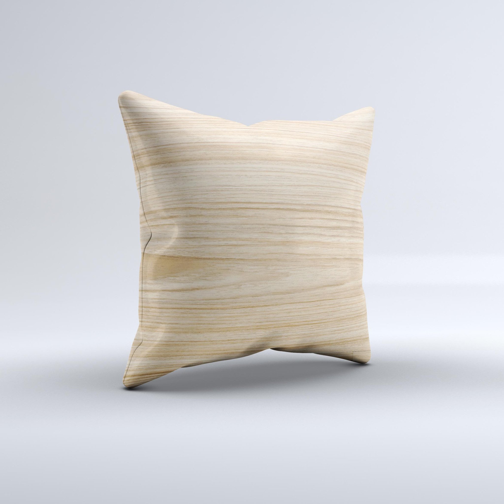 LightGrained Hard Wood Floor ink-Fuzed Decorative Throw Pillow showcasing a unique handcrafted design with high thread count fabric.