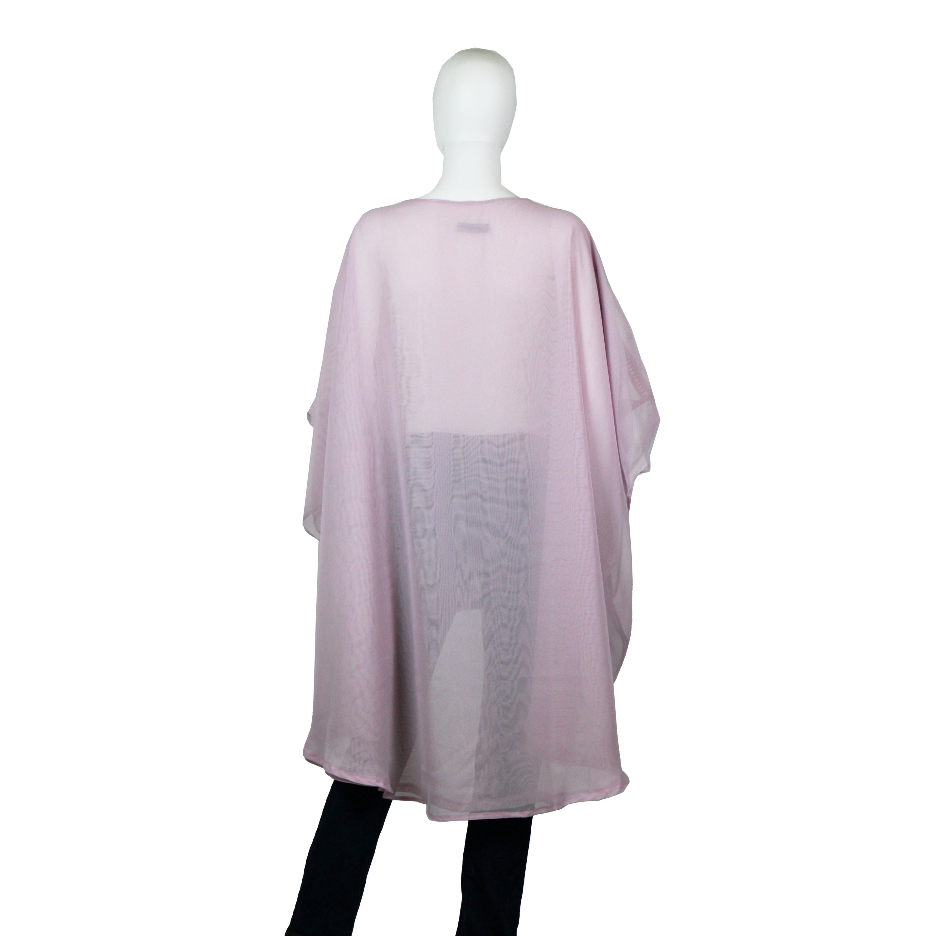 Lilac Corded Caftan Blouse featuring embroidered corded inserts, made from 100% polyester, showcasing a relaxed fit.