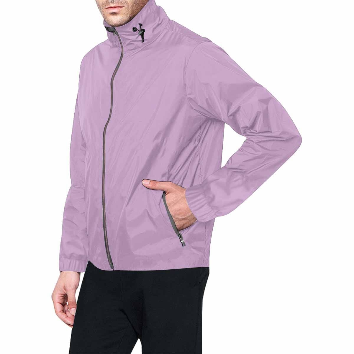 Lilac Purple Hooded Windbreaker Jacket for men and women, featuring a stylish design with zippered pockets and adjustable hood.