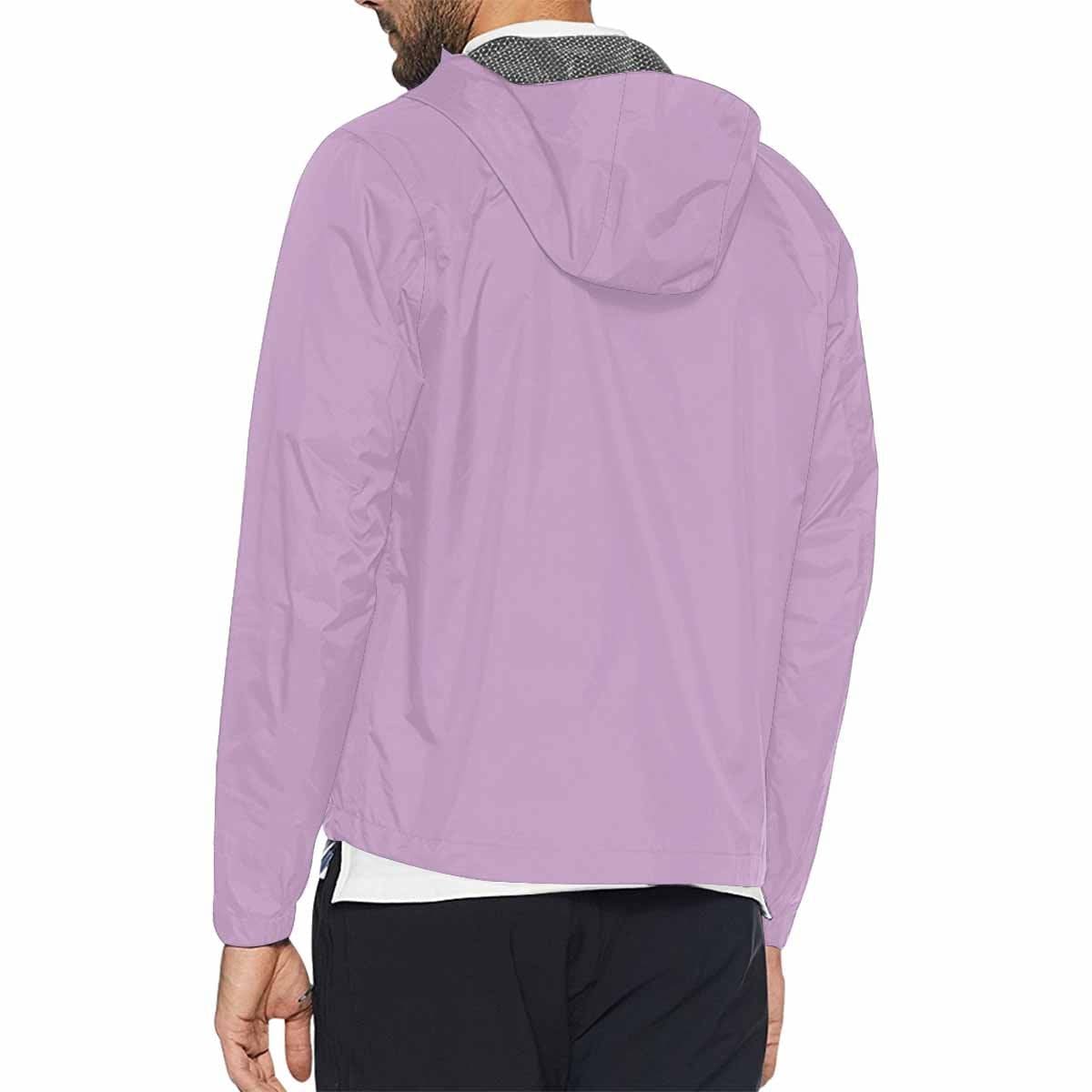 Lilac Purple Hooded Windbreaker Jacket for men and women, featuring a stylish design with zippered pockets and adjustable hood.