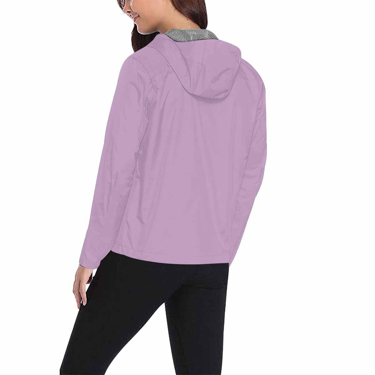 Lilac Purple Hooded Windbreaker Jacket for men and women, featuring a stylish design with zippered pockets and adjustable hood.