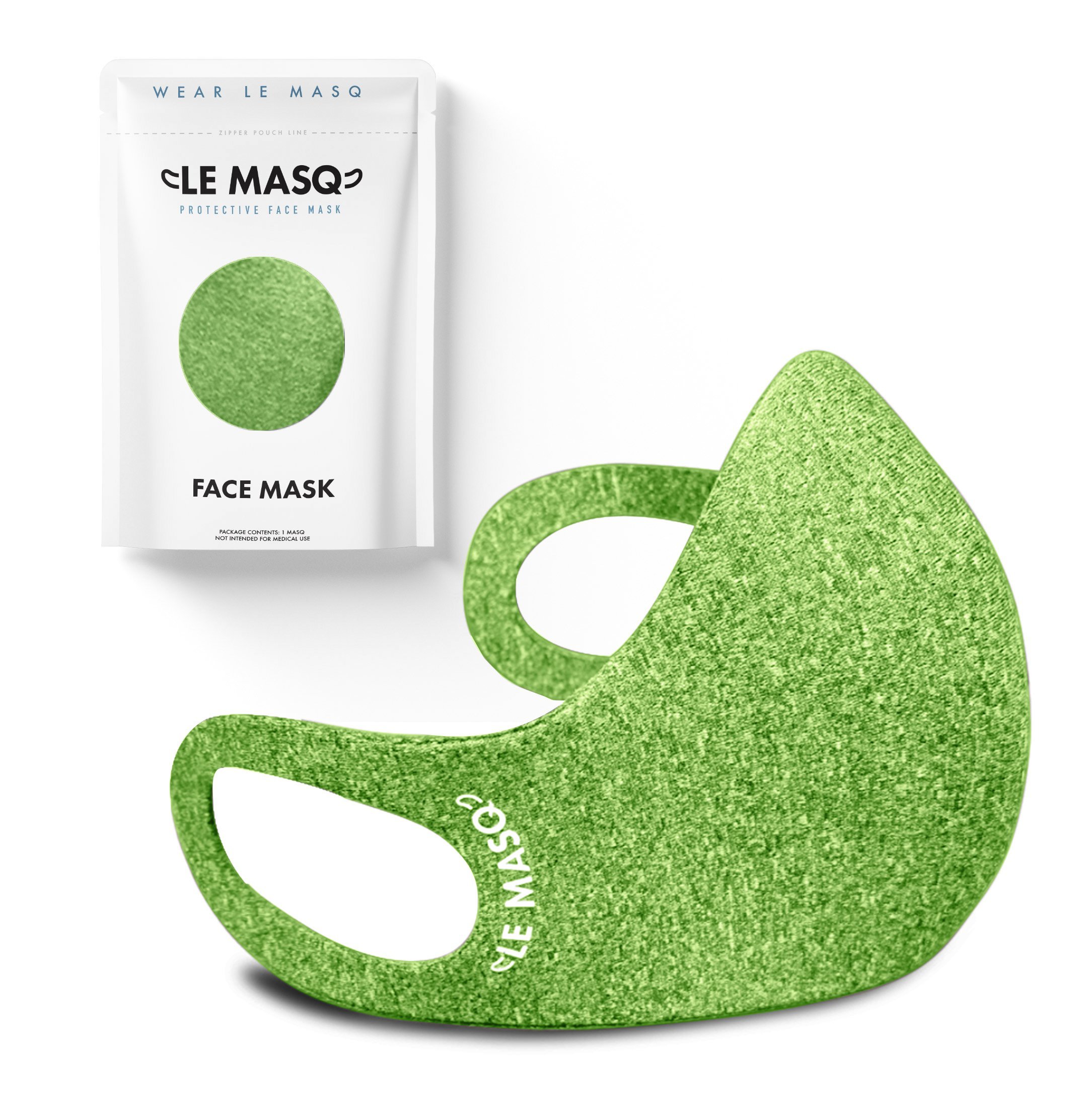 Lime Green Ninja MASQ (3-Pack) displayed in a stylish pouch, showcasing its vibrant color and sleek design.