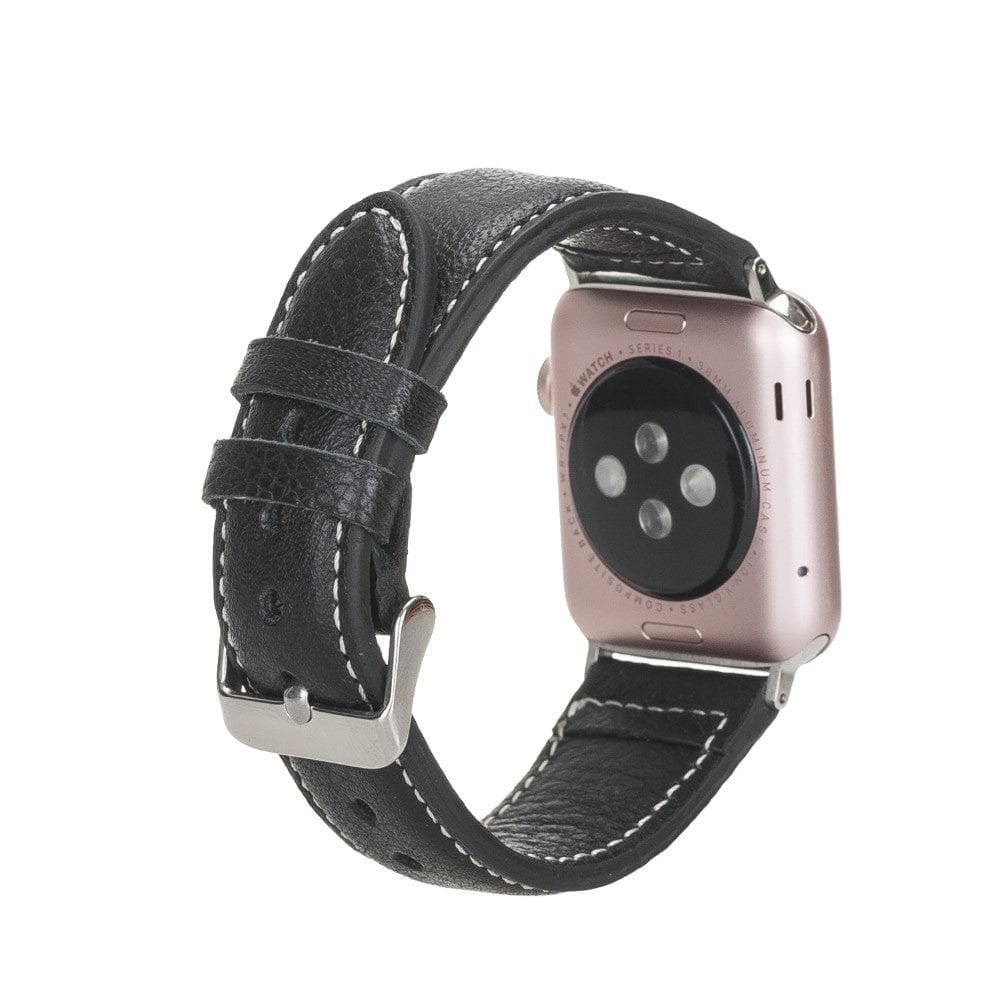 Lincoln Classic Apple Watch Leather Strap in premium full-grain leather with stainless steel buckle, showcasing its elegant design and craftsmanship.