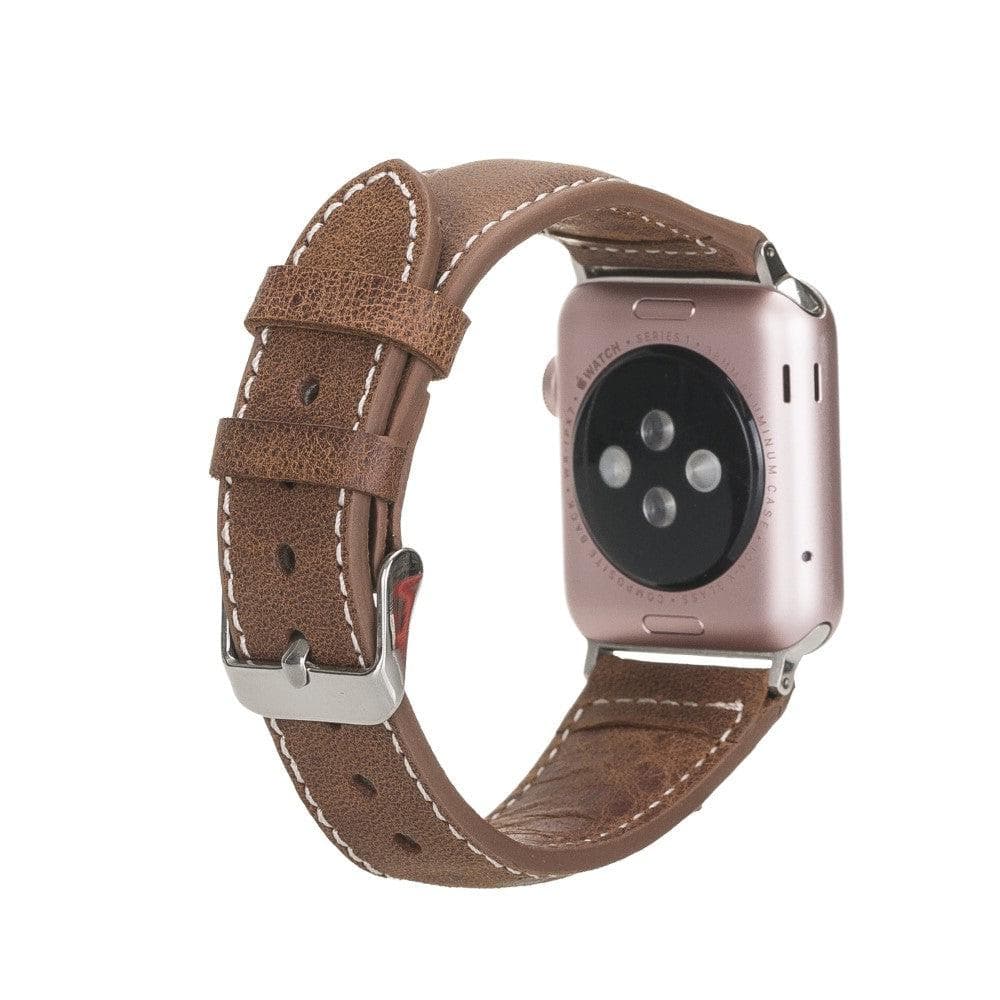 Lincoln Classic Apple Watch Leather Strap in premium full-grain leather with stainless steel buckle, showcasing its elegant design and craftsmanship.