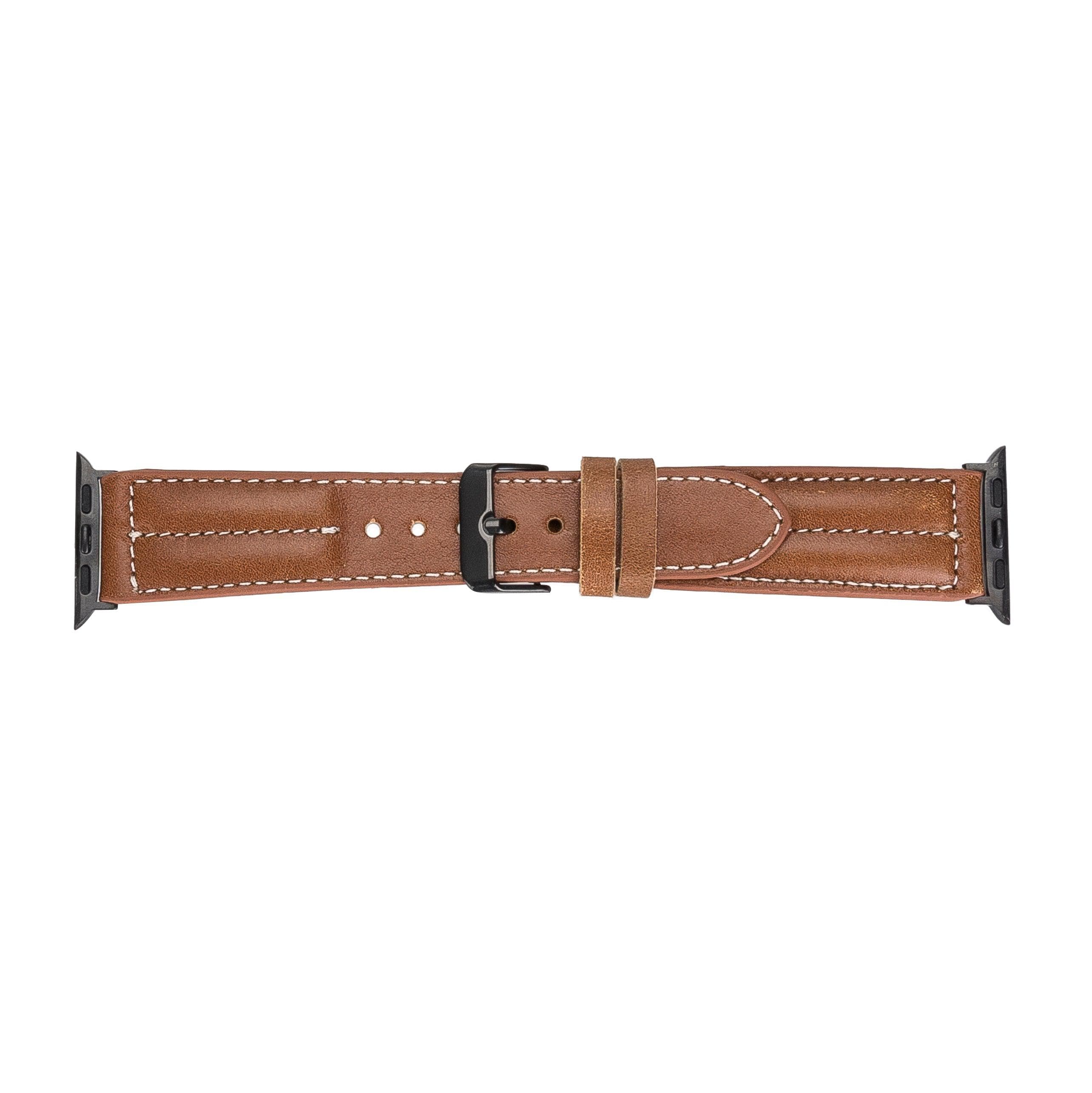 Lincoln Classic Apple Watch Leather Strap in premium full-grain leather with stainless steel buckle, showcasing its elegant design and craftsmanship.