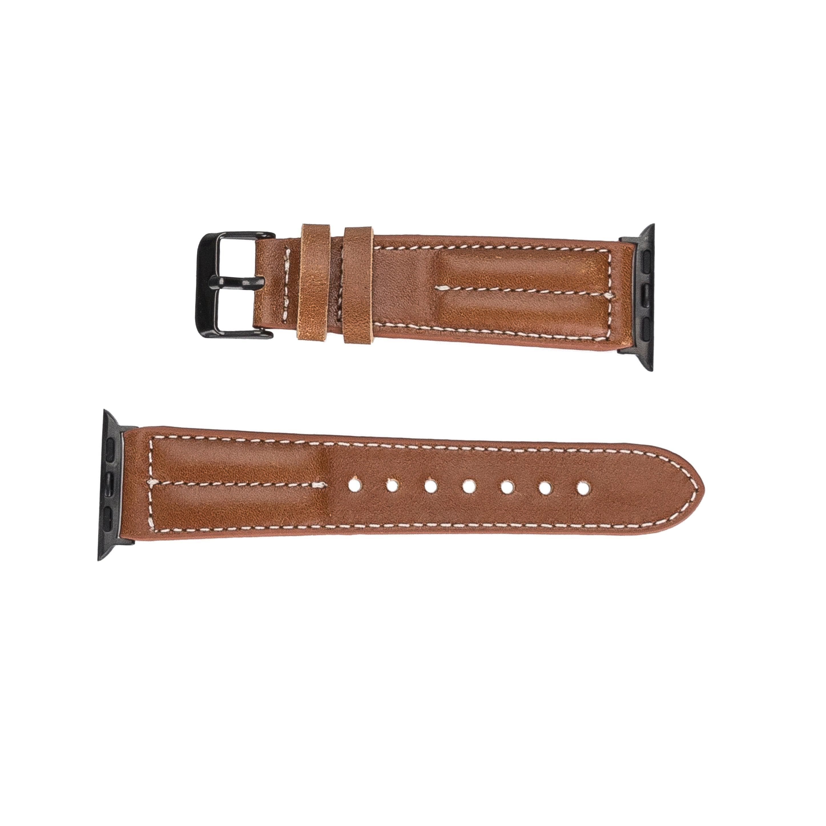 Lincoln Classic Apple Watch Leather Strap in premium full-grain leather with stainless steel buckle, showcasing its elegant design and craftsmanship.