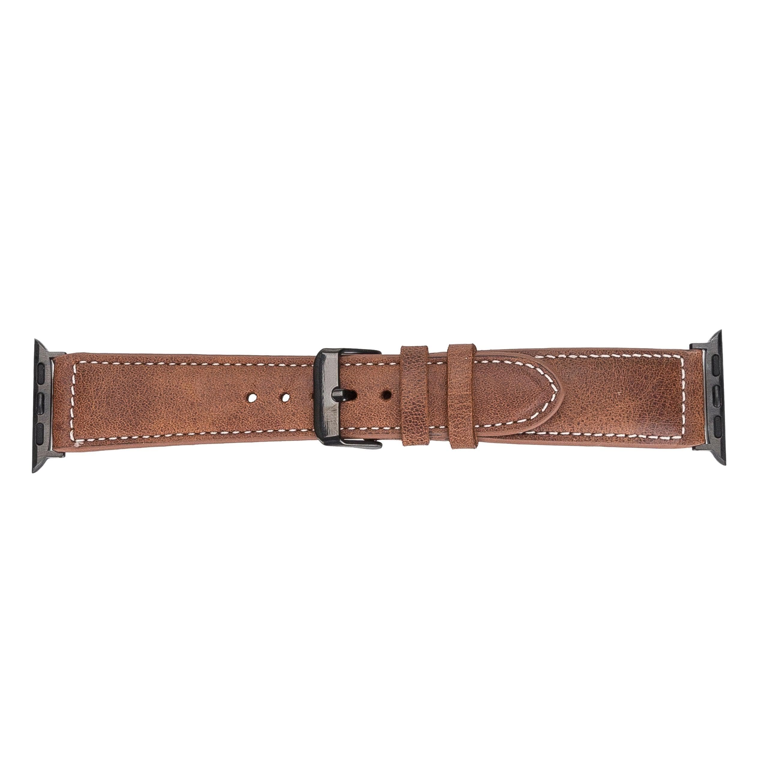 Lincoln Classic Apple Watch Leather Strap in premium full-grain leather with stainless steel buckle, showcasing its elegant design and craftsmanship.