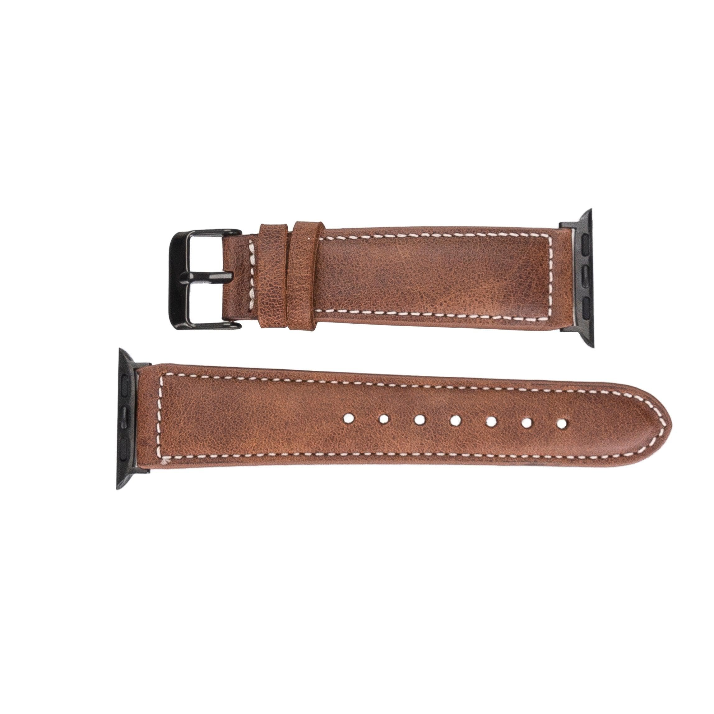 Lincoln Classic Apple Watch Leather Strap in premium full-grain leather with stainless steel buckle, showcasing its elegant design and craftsmanship.