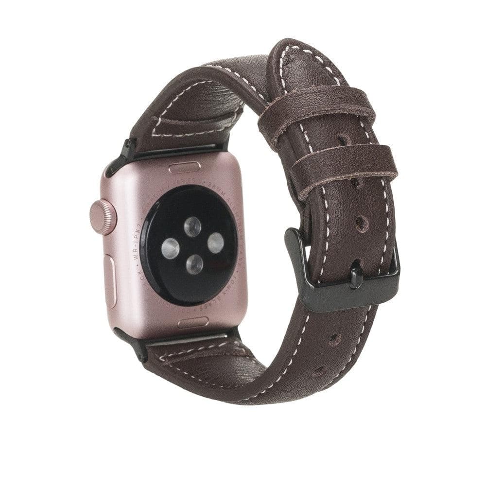 Lincoln Classic Apple Watch Leather Strap in premium full-grain leather with stainless steel buckle, showcasing its elegant design and craftsmanship.