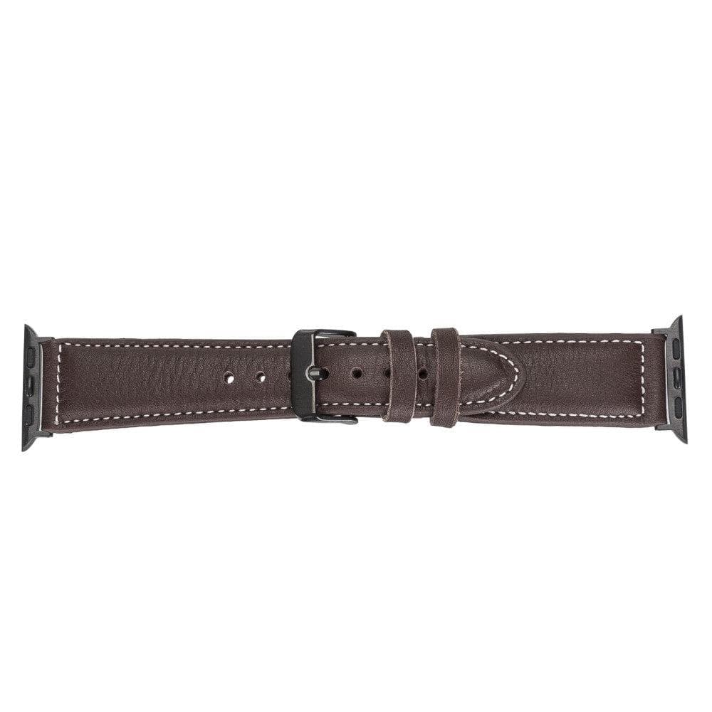 Lincoln Classic Apple Watch Leather Strap in premium full-grain leather with stainless steel buckle, showcasing its elegant design and craftsmanship.