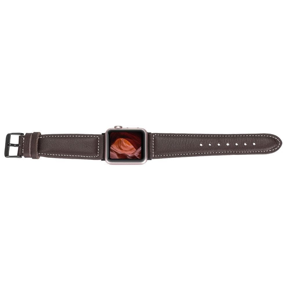 Lincoln Classic Apple Watch Leather Strap in premium full-grain leather with stainless steel buckle, showcasing its elegant design and craftsmanship.